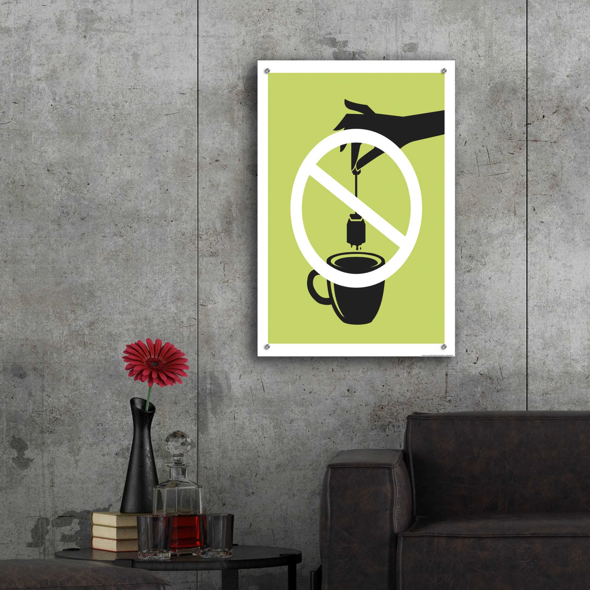 Epic Art 'No Teabag' by JJ Brando, Acrylic Glass Wall Art,24x36