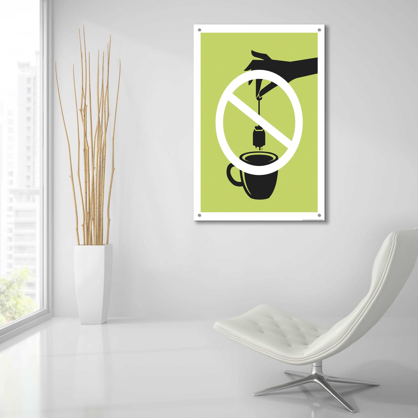 Epic Art 'No Teabag' by JJ Brando, Acrylic Glass Wall Art,24x36