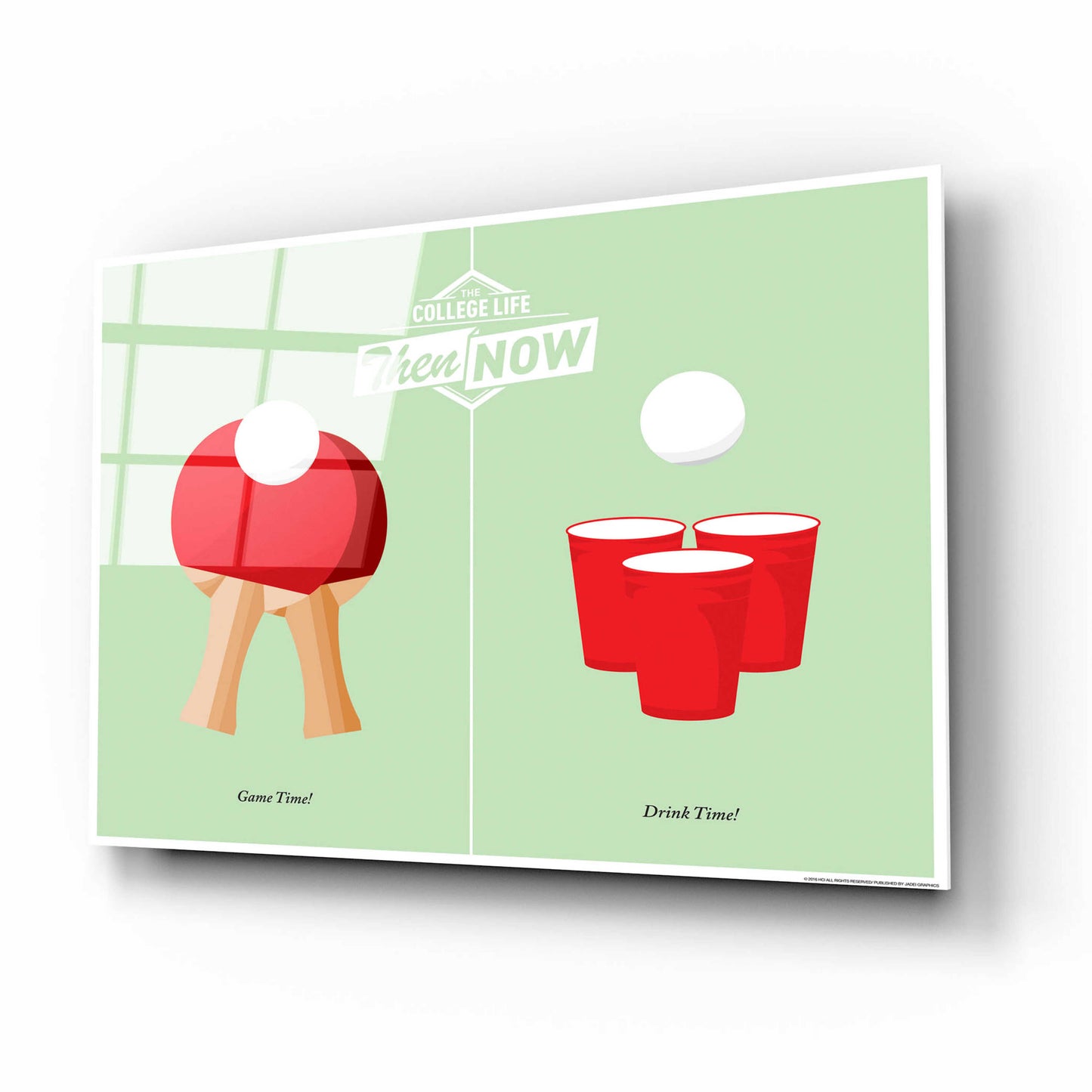 Epic Art 'Pong' by JJ Brando, Acrylic Glass Wall Art,16x12