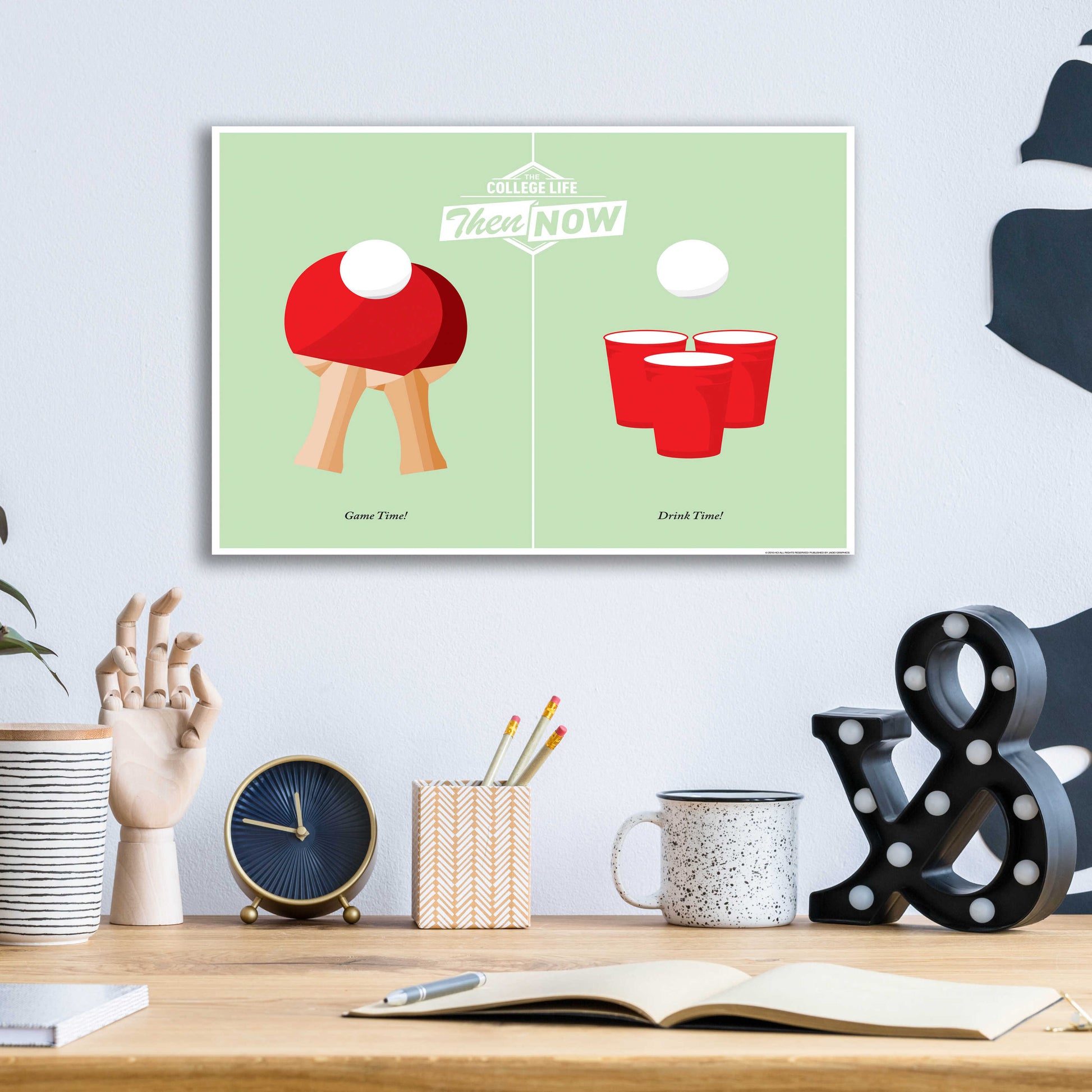 Epic Art 'Pong' by JJ Brando, Acrylic Glass Wall Art,16x12