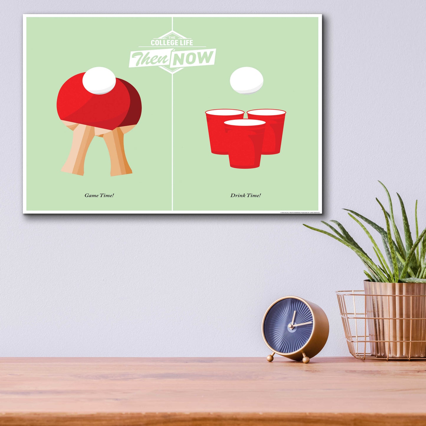 Epic Art 'Pong' by JJ Brando, Acrylic Glass Wall Art,16x12