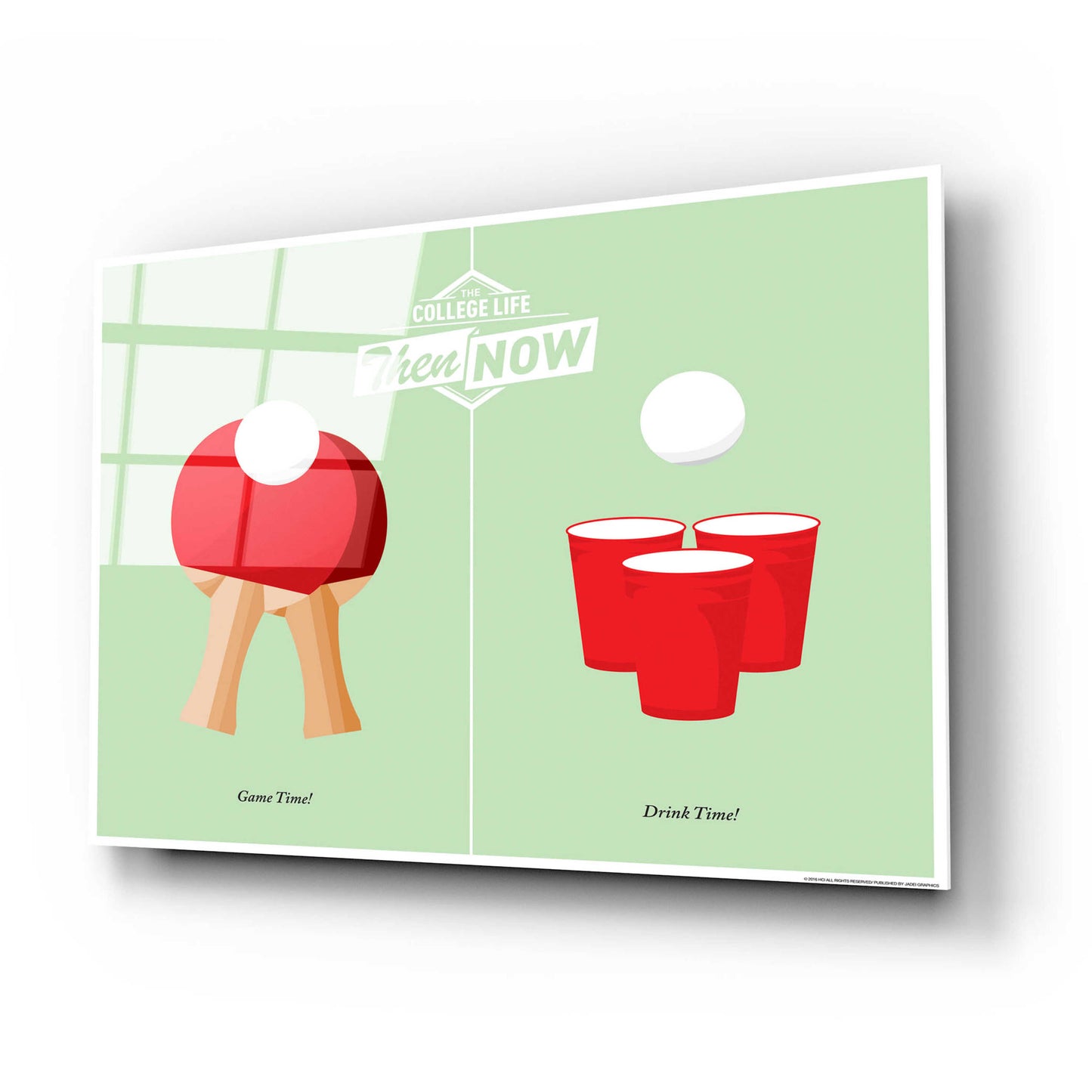 Epic Art 'Pong' by JJ Brando, Acrylic Glass Wall Art,24x16