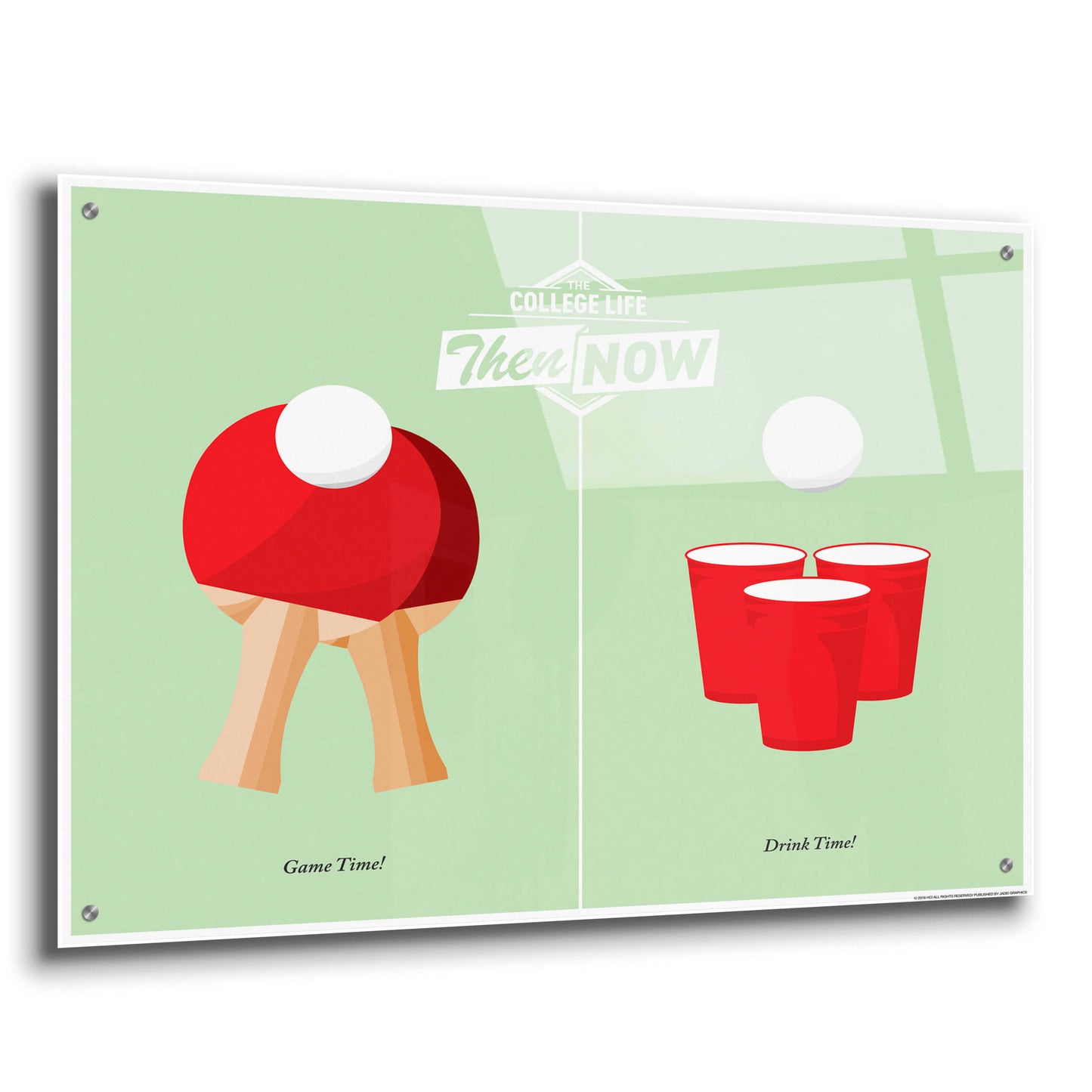 Epic Art 'Pong' by JJ Brando, Acrylic Glass Wall Art,36x24