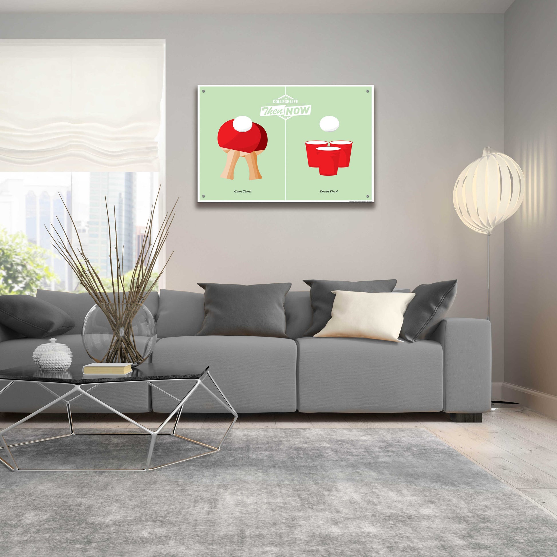 Epic Art 'Pong' by JJ Brando, Acrylic Glass Wall Art,36x24