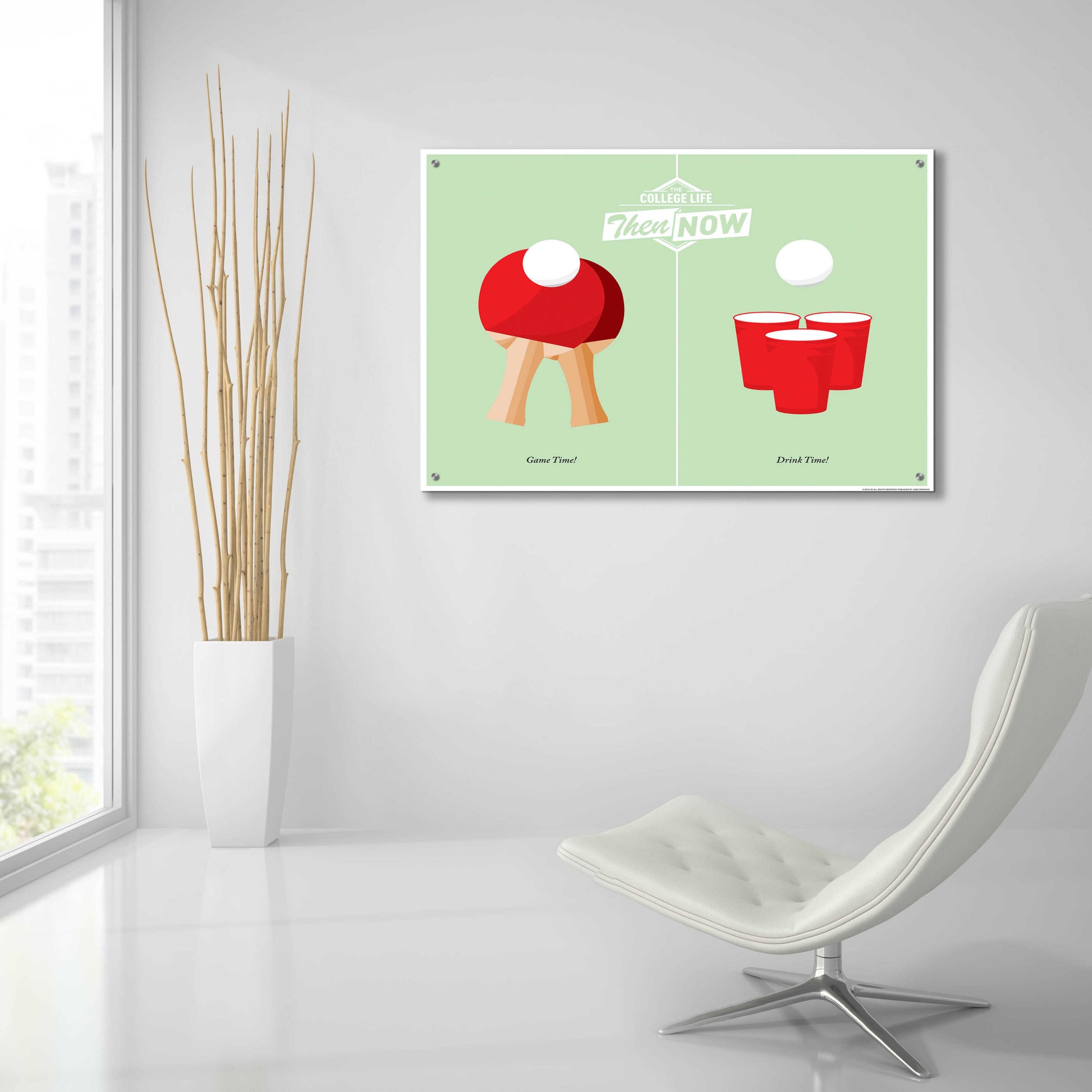 Epic Art 'Pong' by JJ Brando, Acrylic Glass Wall Art,36x24