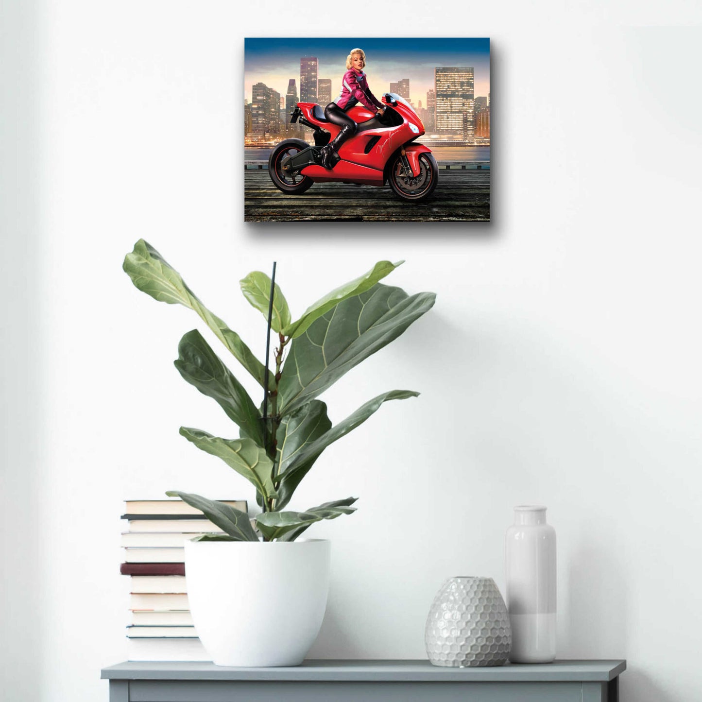 Epic Art 'Marilyn's Ride' by JJ Brando, Acrylic Glass Wall Art,16x12