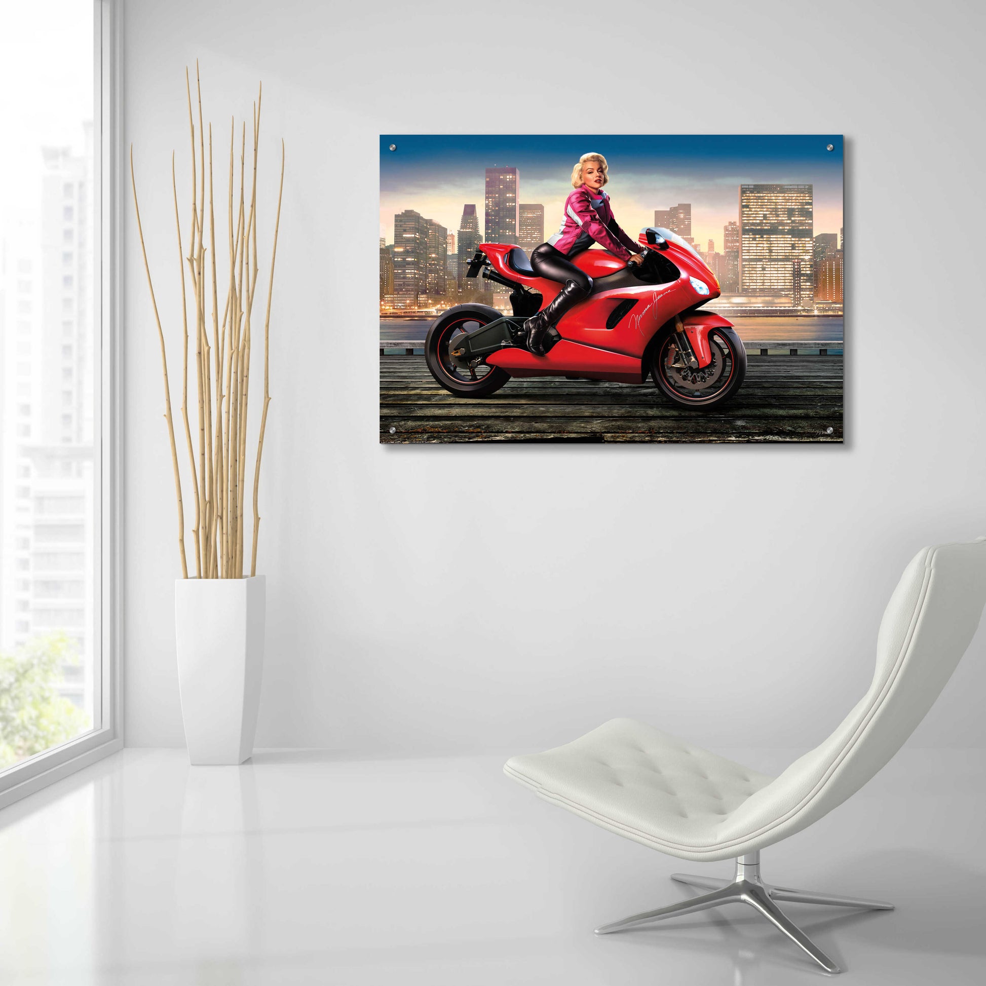 Epic Art 'Marilyn's Ride' by JJ Brando, Acrylic Glass Wall Art,36x24