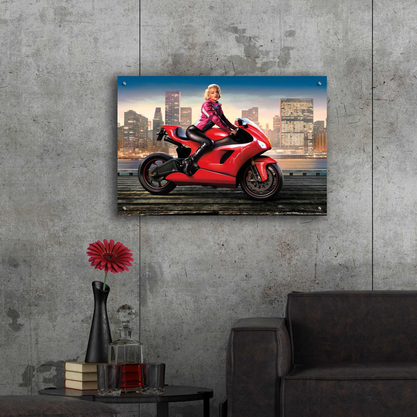 Epic Art 'Marilyn's Ride' by JJ Brando, Acrylic Glass Wall Art,36x24