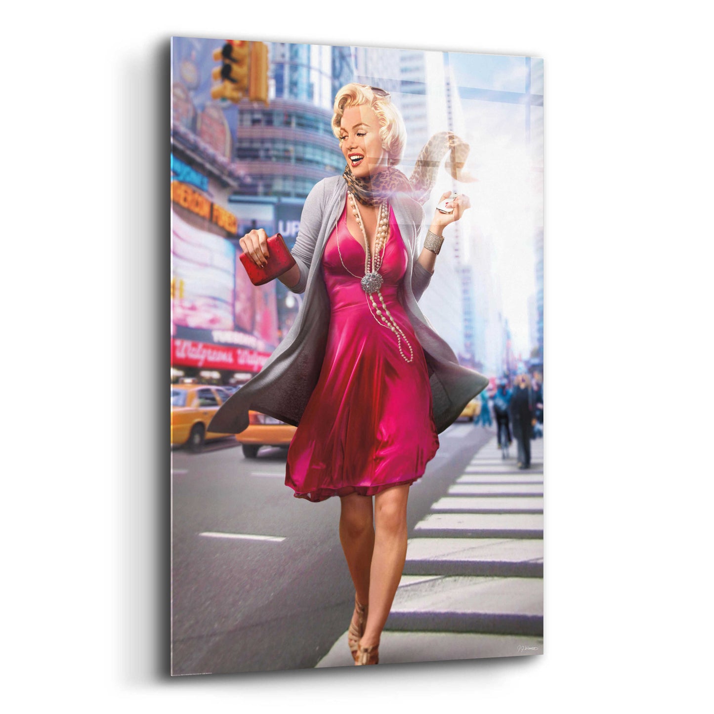 Epic Art 'Marilyn In The City' by JJ Brando, Acrylic Glass Wall Art,12x16