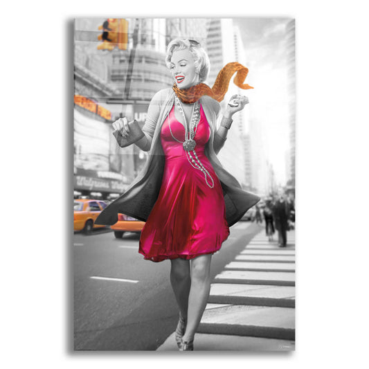 Epic Art 'Marilyn In The City BW' by JJ Brando, Acrylic Glass Wall Art