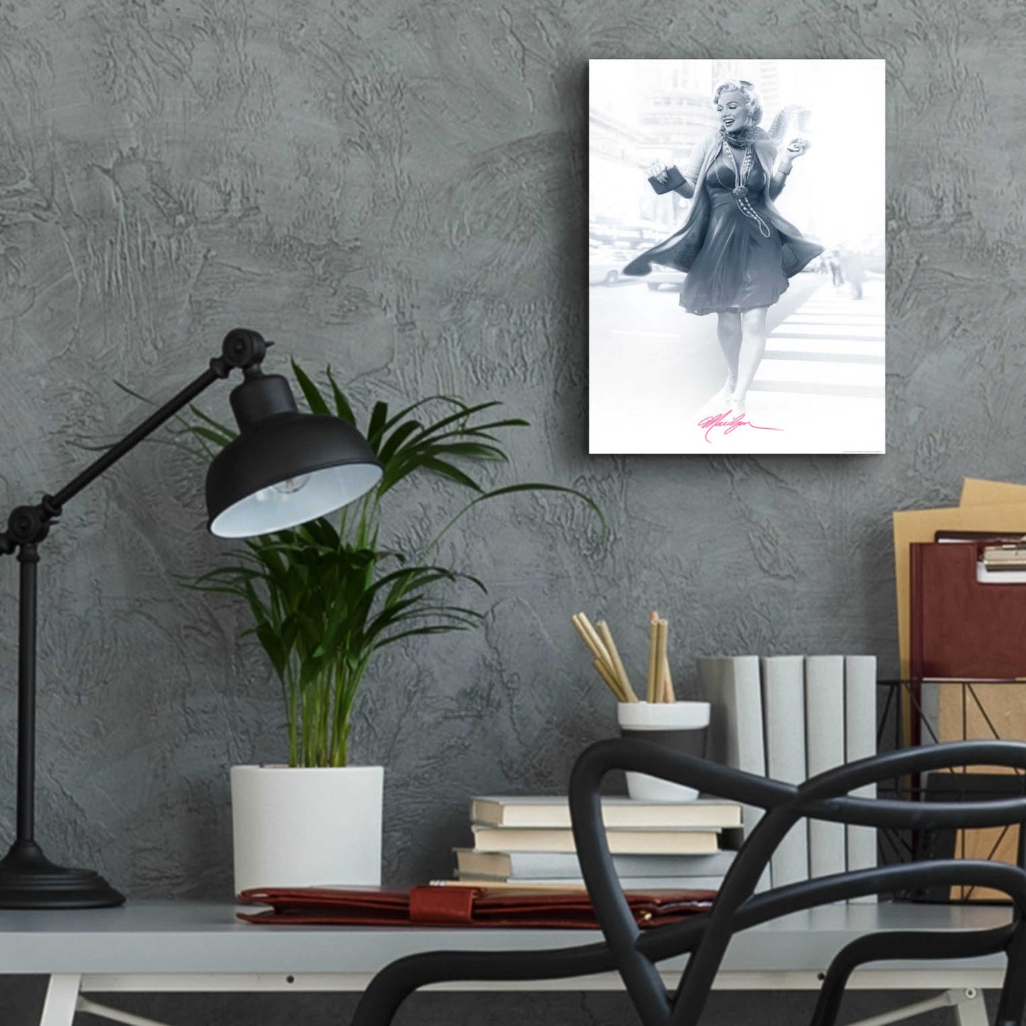 Epic Art 'Marilyn In The City Pink' by JJ Brando, Acrylic Glass Wall Art,12x16