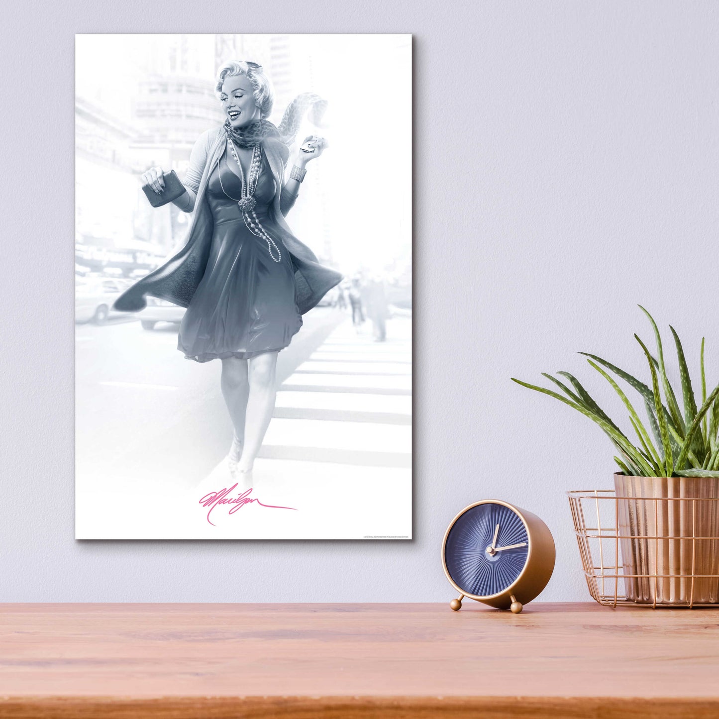 Epic Art 'Marilyn In The City Pink' by JJ Brando, Acrylic Glass Wall Art,12x16