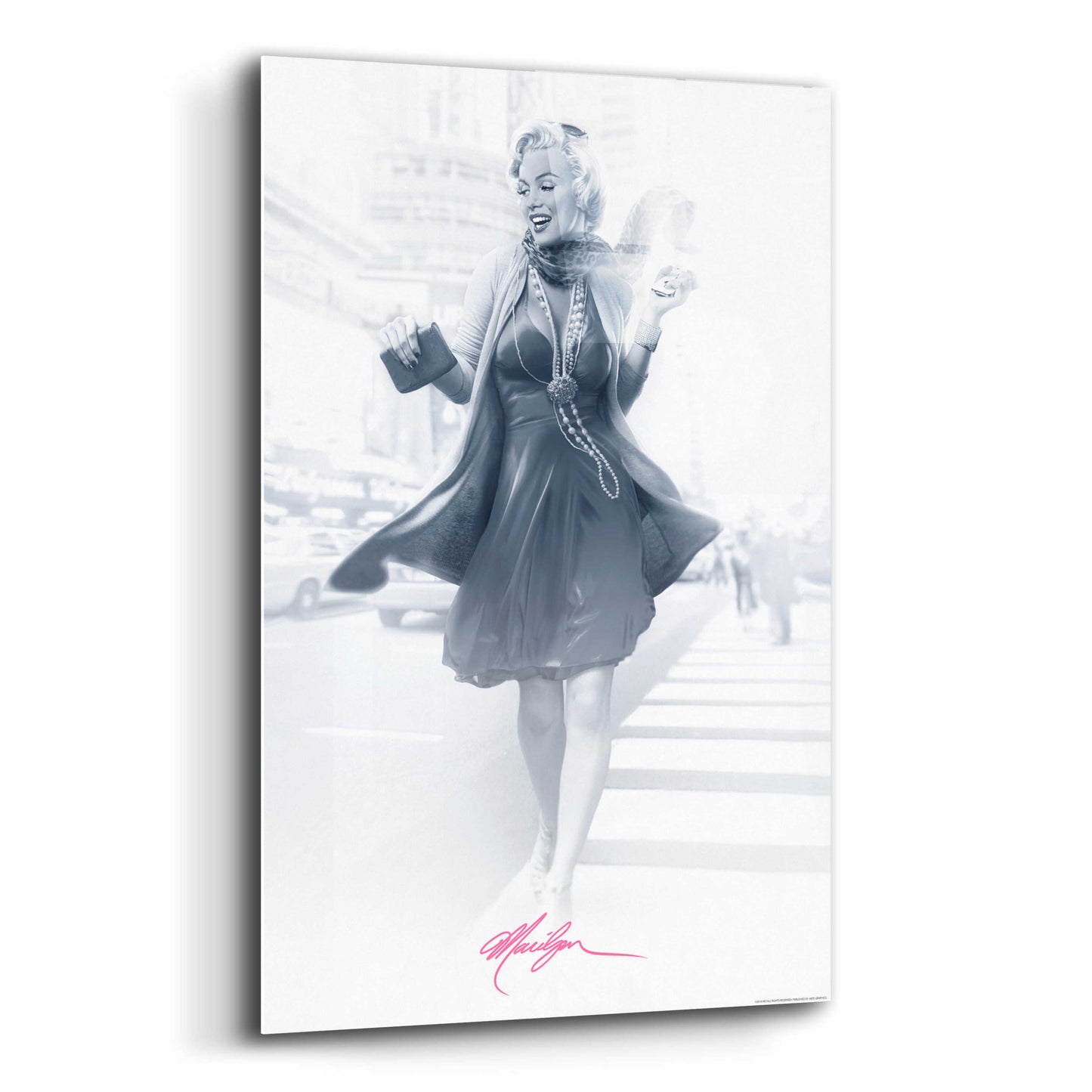 Epic Art 'Marilyn In The City Pink' by JJ Brando, Acrylic Glass Wall Art,16x24