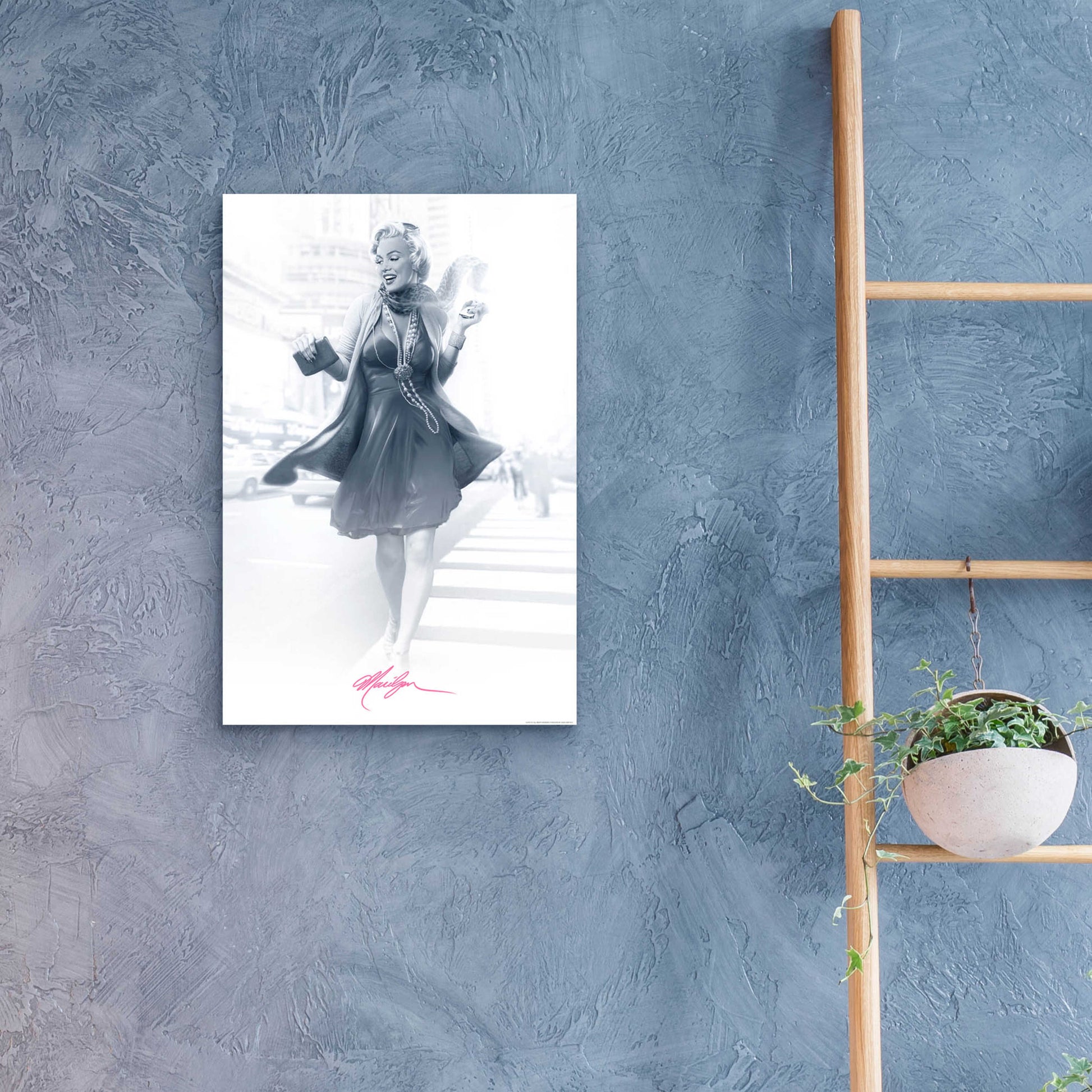 Epic Art 'Marilyn In The City Pink' by JJ Brando, Acrylic Glass Wall Art,16x24