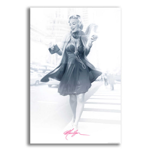Epic Art 'Marilyn In The City Pink' by JJ Brando, Acrylic Glass Wall Art