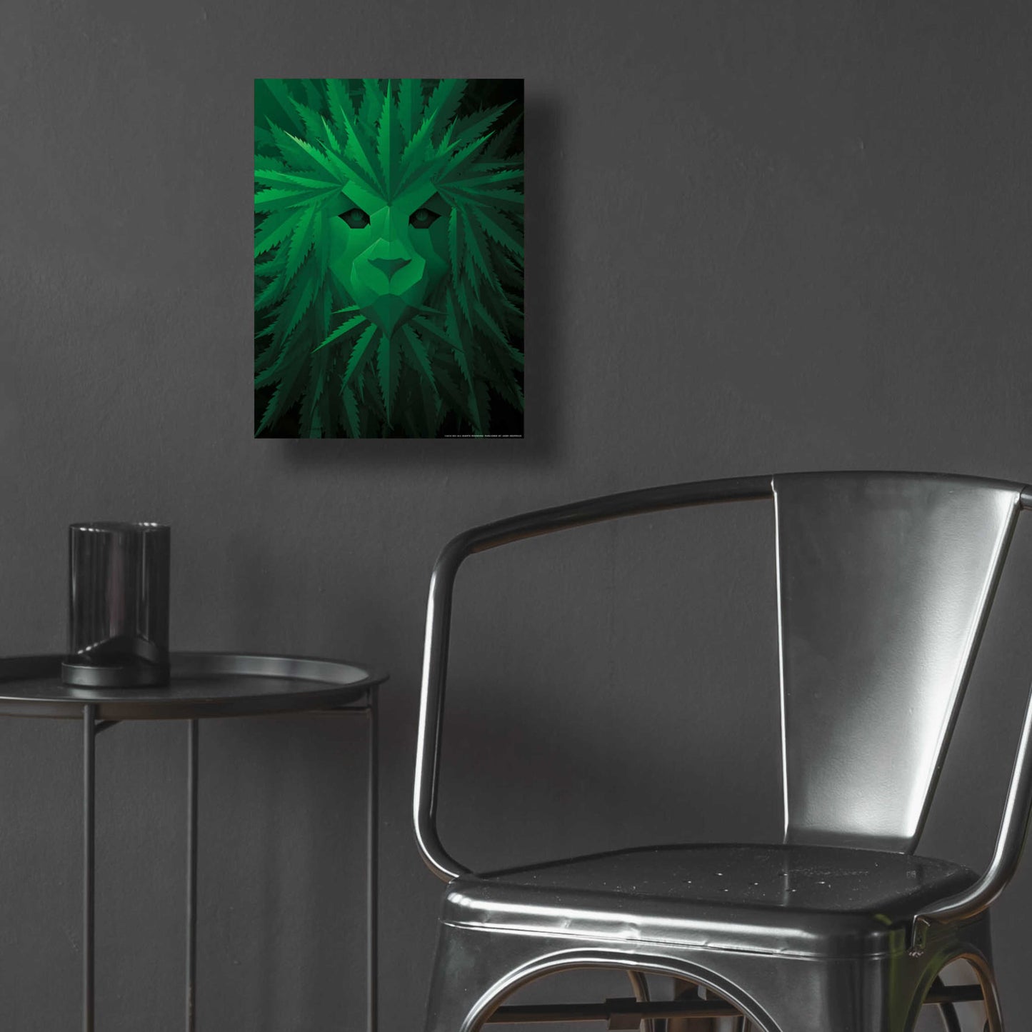 Epic Art 'Green Lion' by JJ Brando, Acrylic Glass Wall Art,12x16