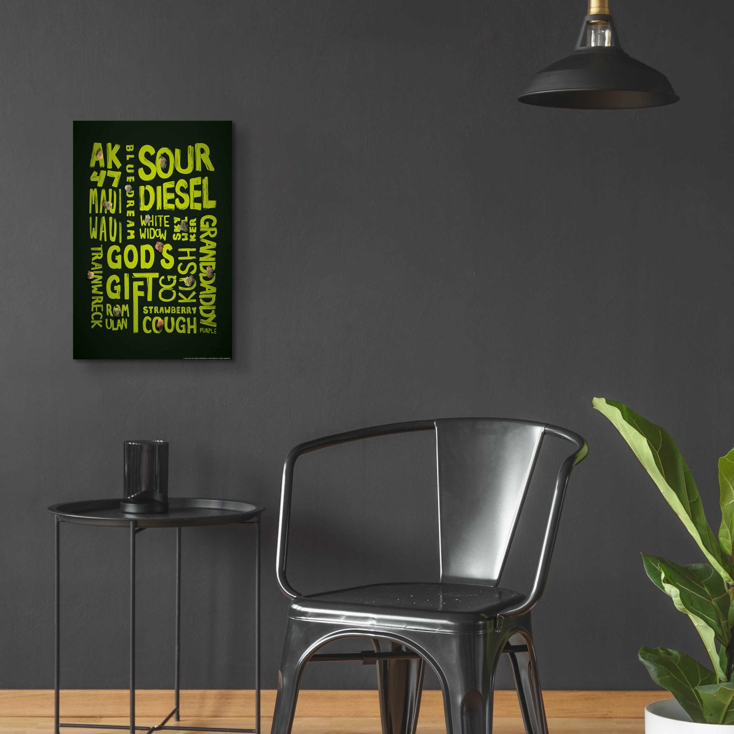 Epic Art 'Green Words' by JJ Brando, Acrylic Glass Wall Art,16x24