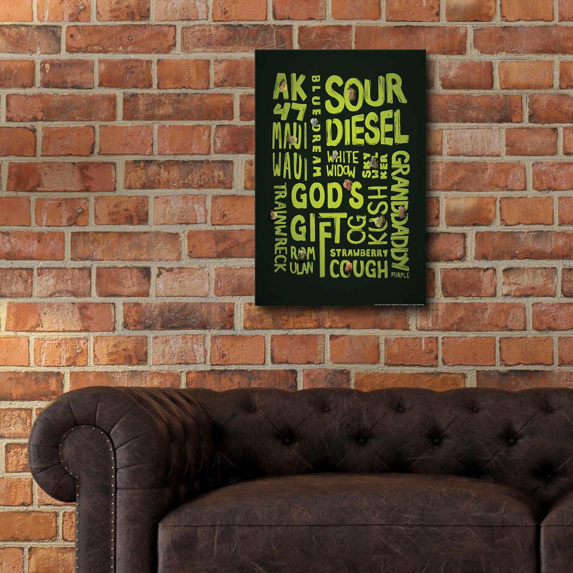 Epic Art 'Green Words' by JJ Brando, Acrylic Glass Wall Art,16x24