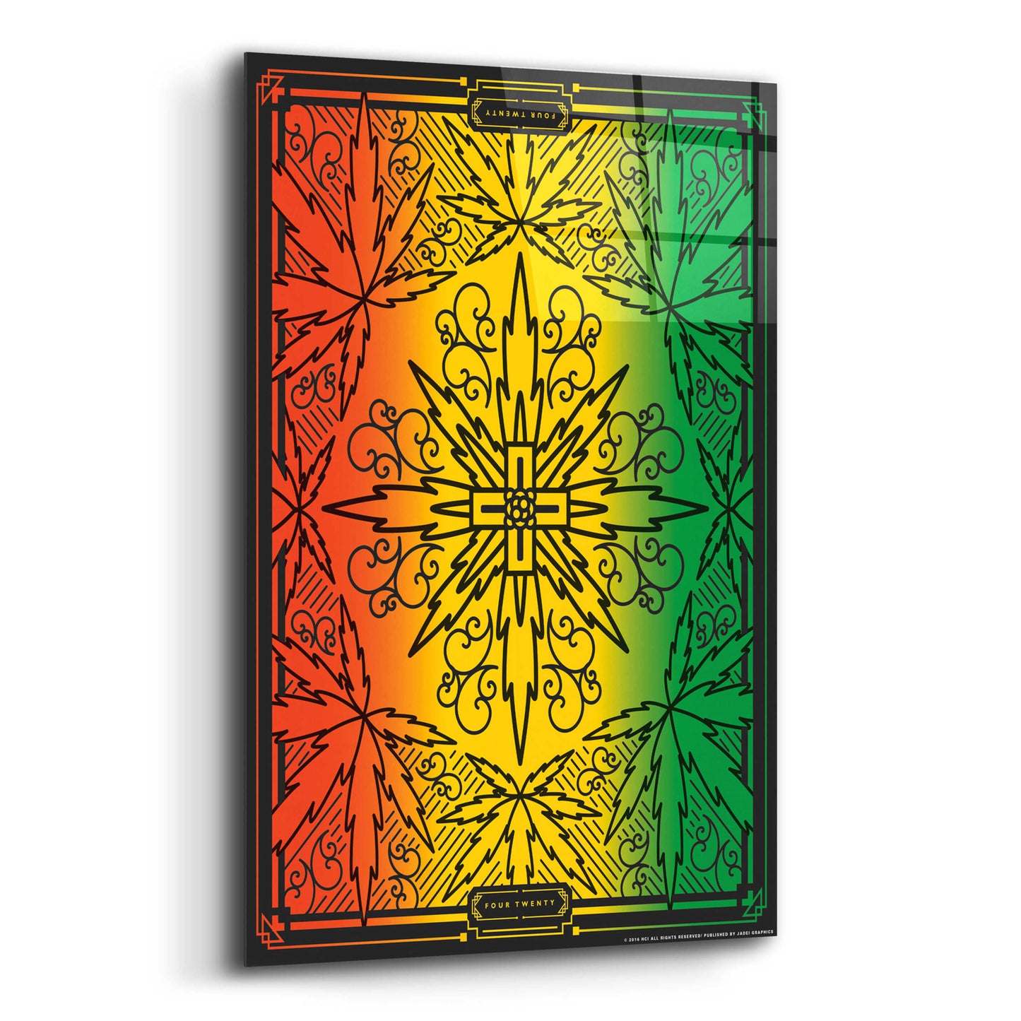 Epic Art '420 Rasta' by JJ Brando, Acrylic Glass Wall Art,16x24