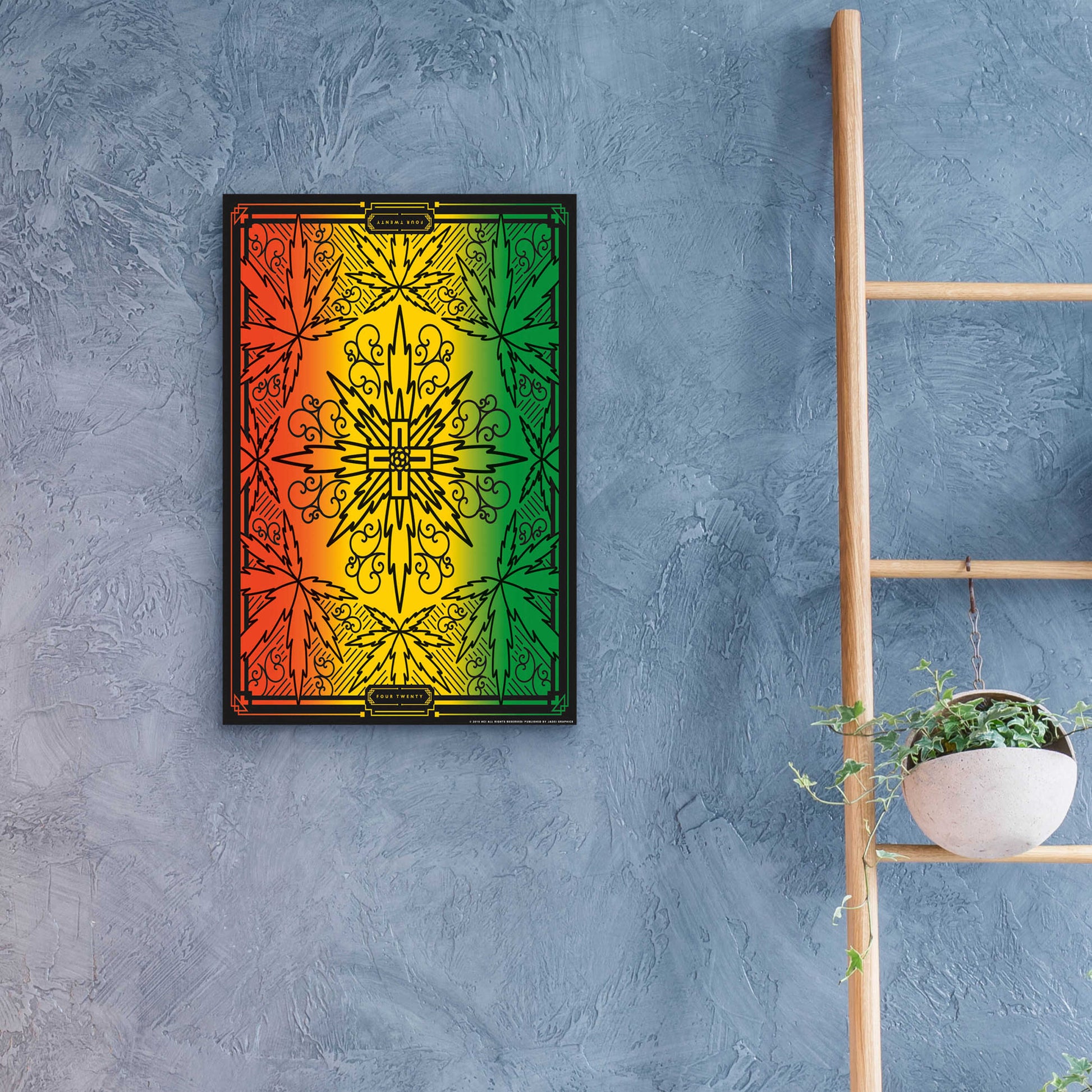 Epic Art '420 Rasta' by JJ Brando, Acrylic Glass Wall Art,16x24