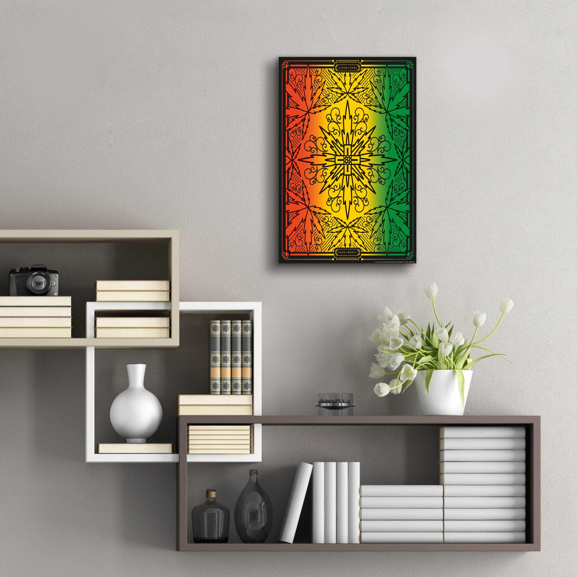 Epic Art '420 Rasta' by JJ Brando, Acrylic Glass Wall Art,16x24