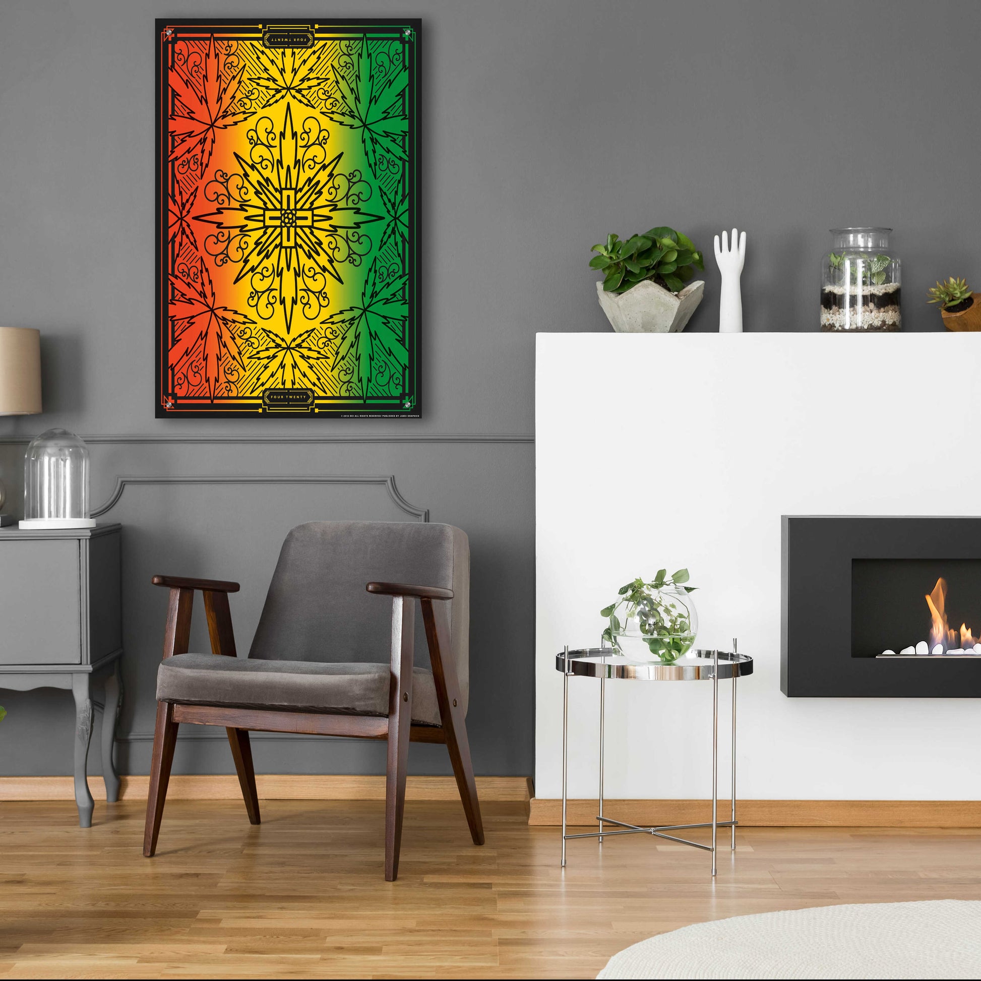 Epic Art '420 Rasta' by JJ Brando, Acrylic Glass Wall Art,24x36