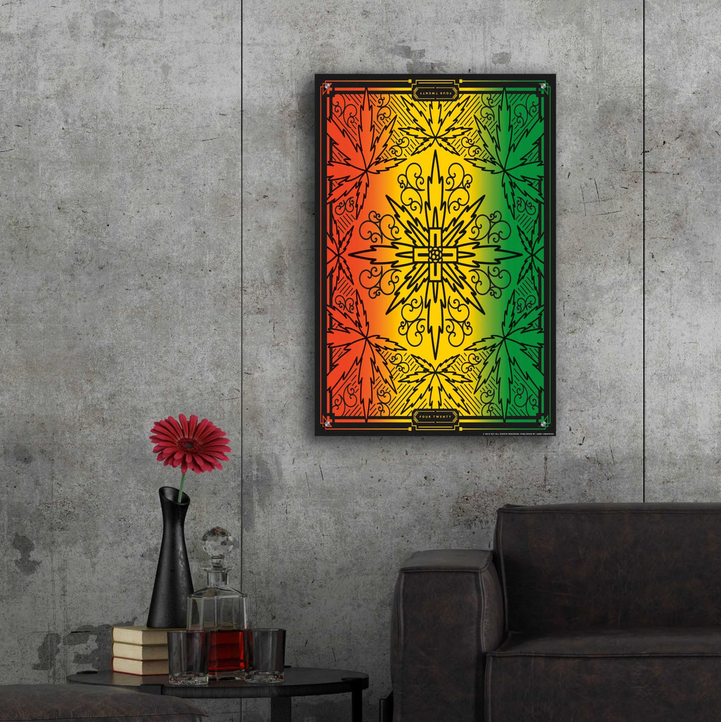 Epic Art '420 Rasta' by JJ Brando, Acrylic Glass Wall Art,24x36
