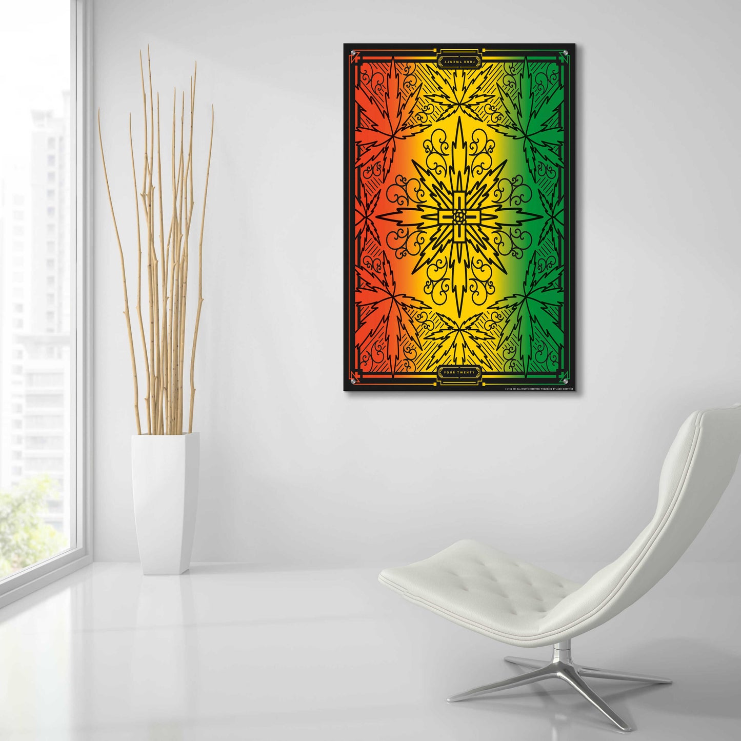 Epic Art '420 Rasta' by JJ Brando, Acrylic Glass Wall Art,24x36