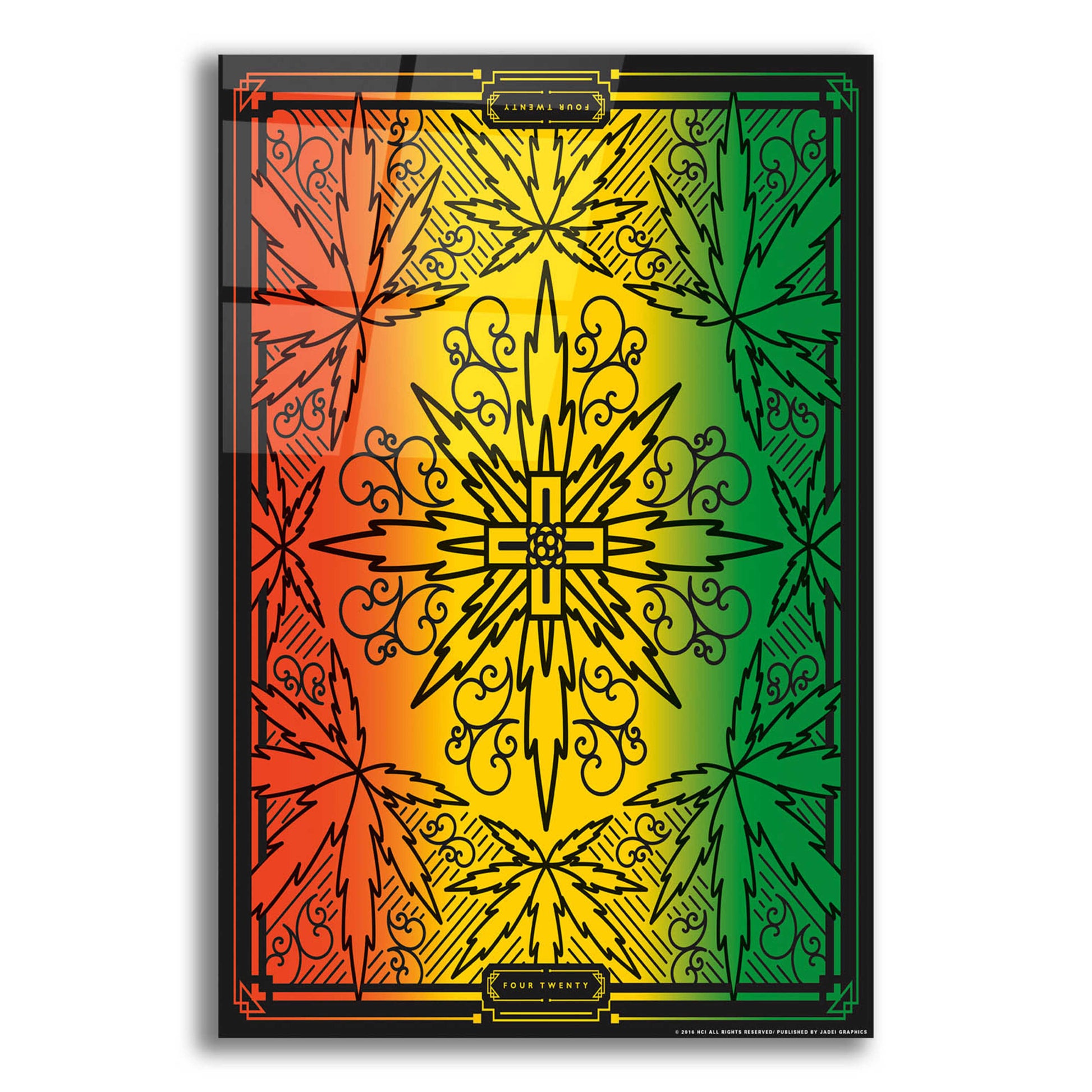 Epic Art '420 Rasta' by JJ Brando, Acrylic Glass Wall Art