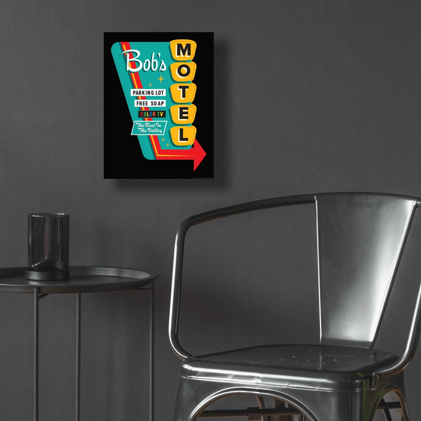 Epic Art 'Bob's Motel In Black' by JJ Brando, Acrylic Glass Wall Art,12x16