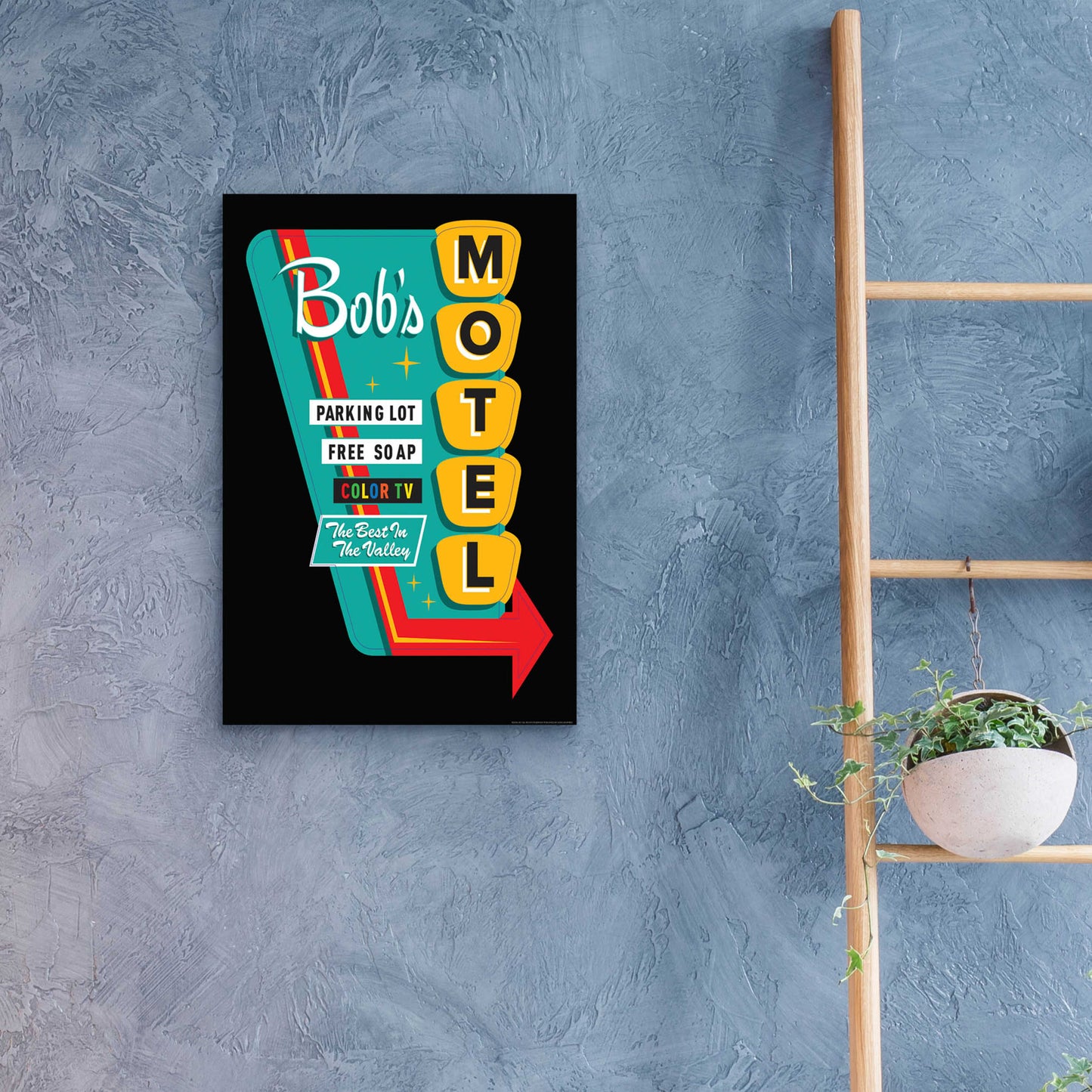Epic Art 'Bob's Motel In Black' by JJ Brando, Acrylic Glass Wall Art,16x24