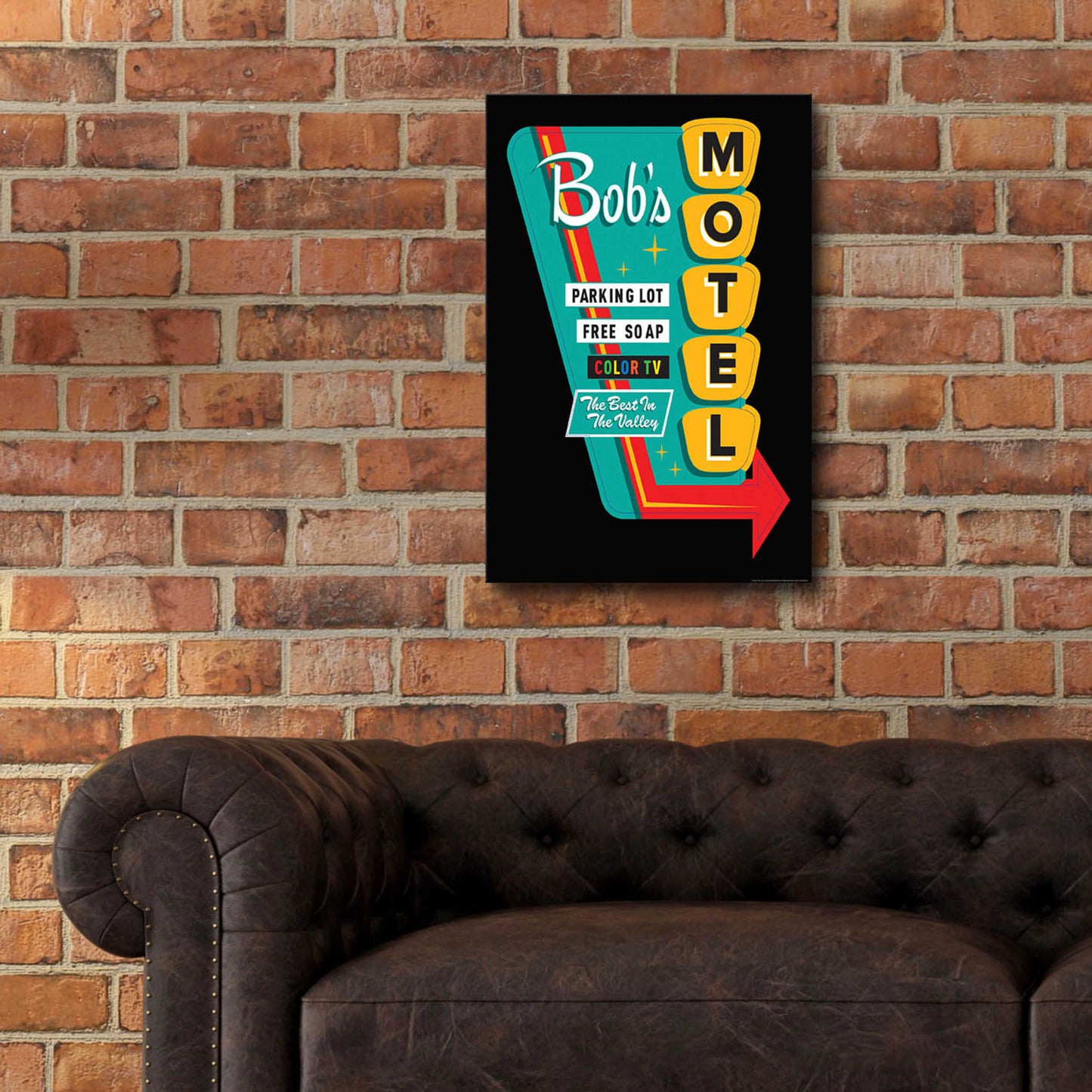 Epic Art 'Bob's Motel In Black' by JJ Brando, Acrylic Glass Wall Art,16x24