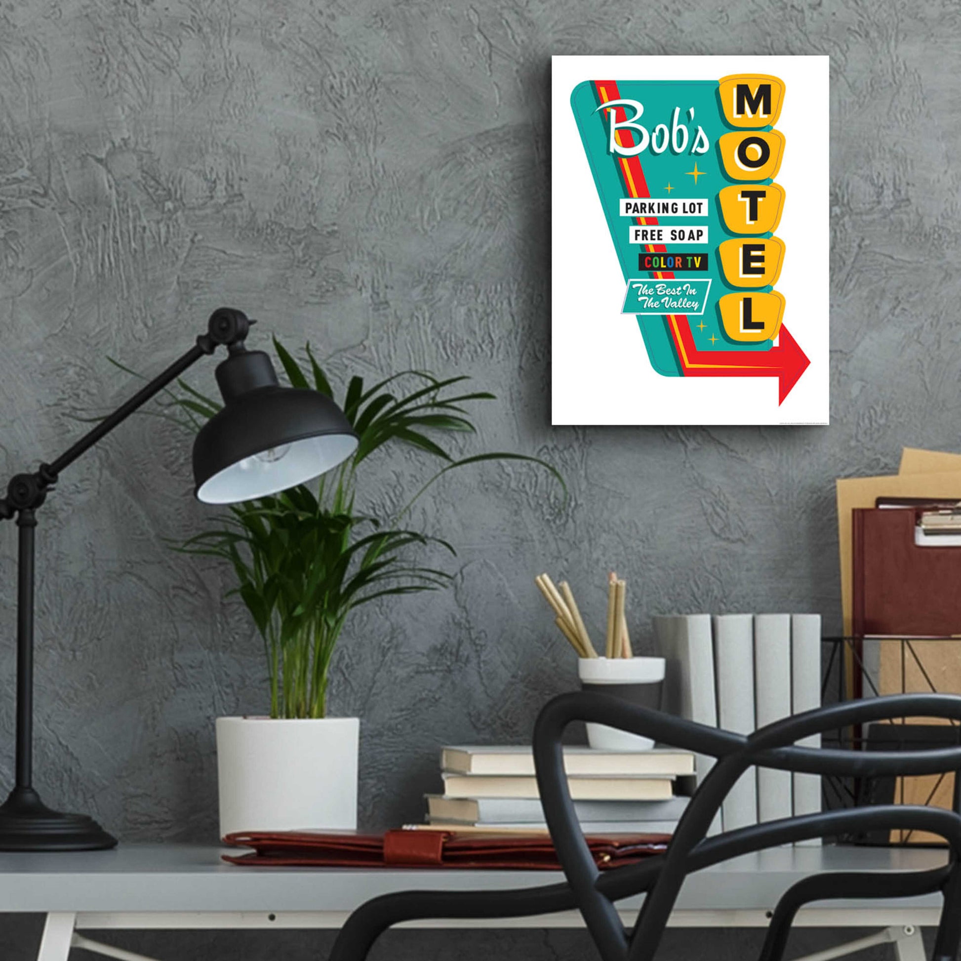 Epic Art 'Bob's Motel In White' by JJ Brando, Acrylic Glass Wall Art,12x16