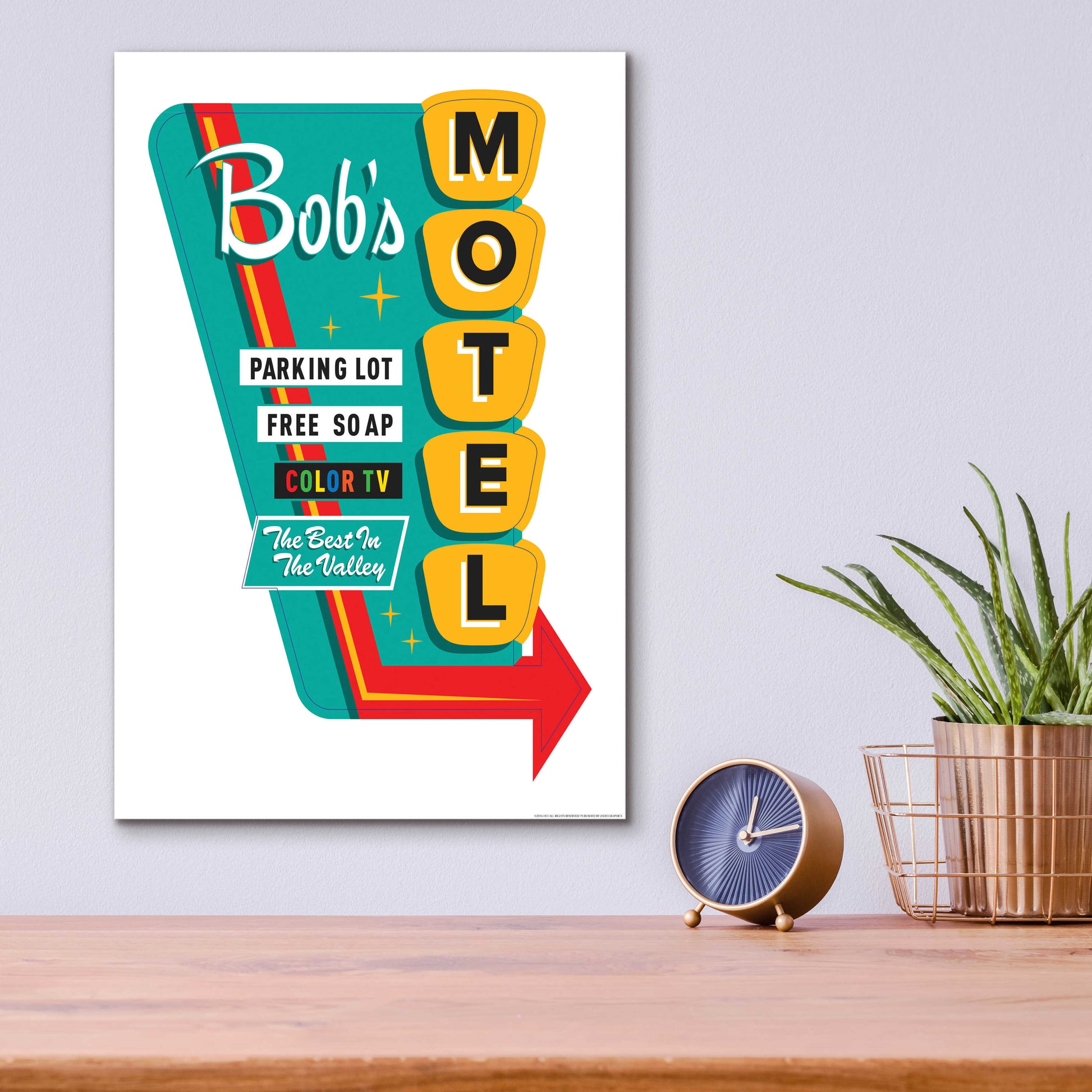 Epic Art 'Bob's Motel In White' by JJ Brando, Acrylic Glass Wall Art,12x16