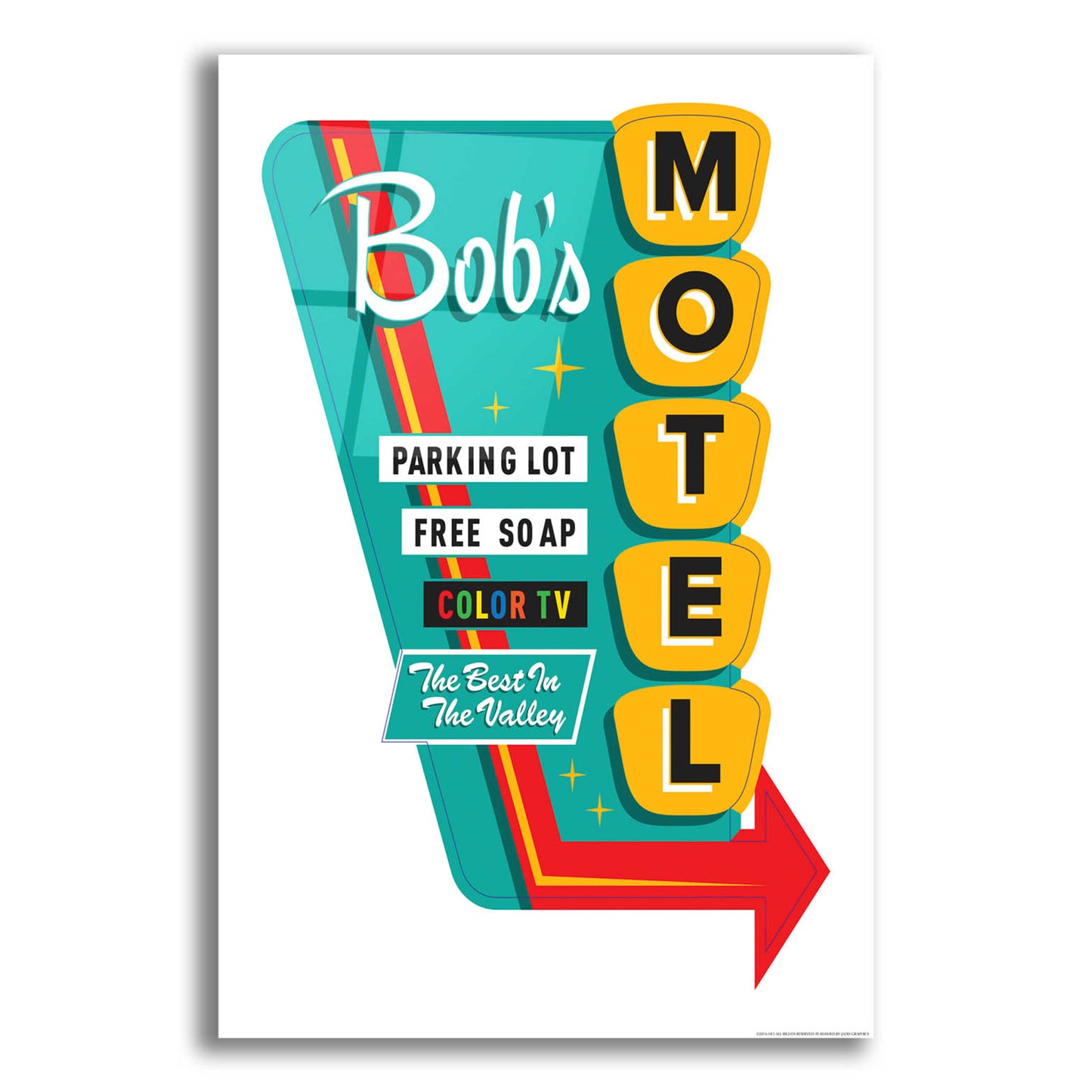 Epic Art 'Bob's Motel In White' by JJ Brando, Acrylic Glass Wall Art,16x24