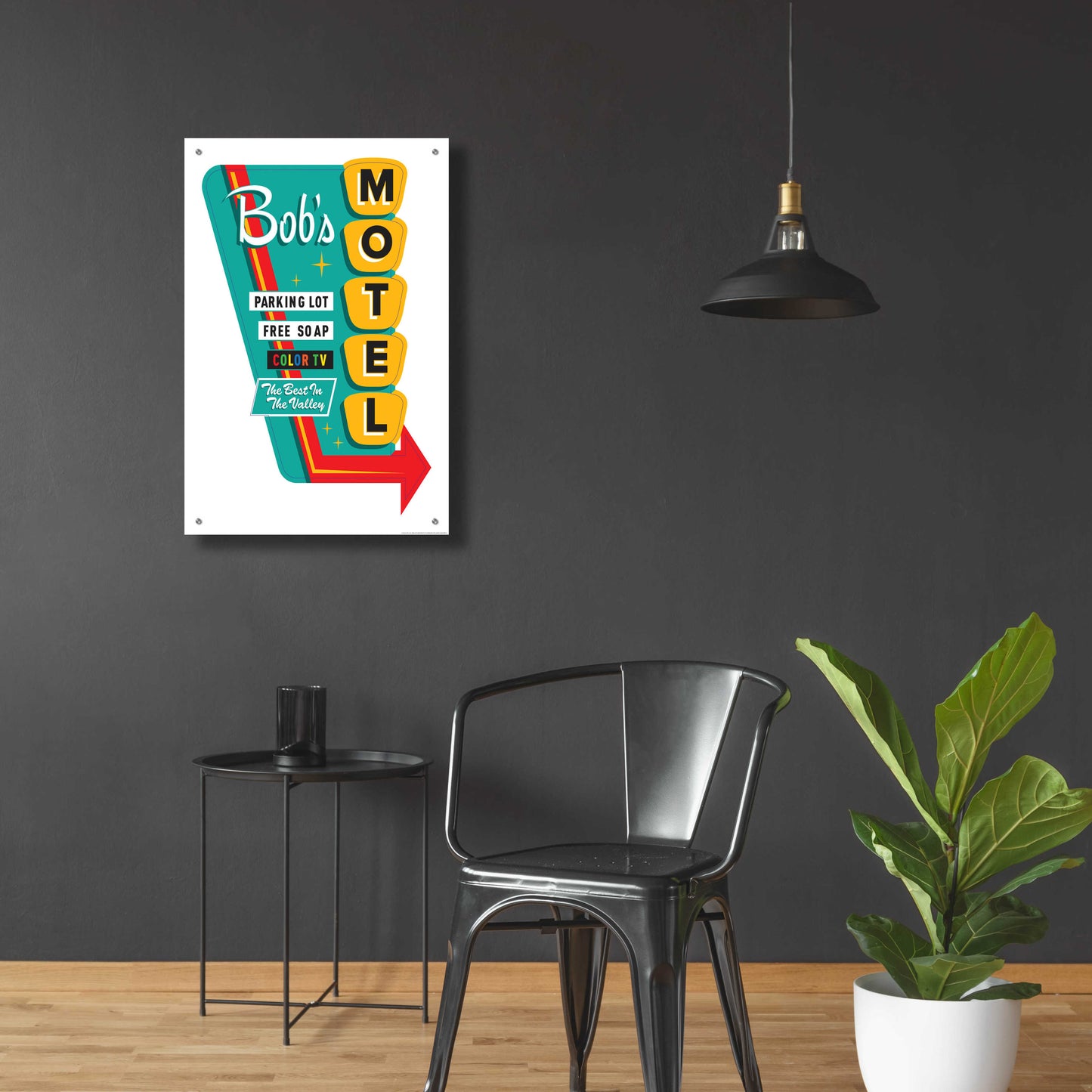 Epic Art 'Bob's Motel In White' by JJ Brando, Acrylic Glass Wall Art,24x36