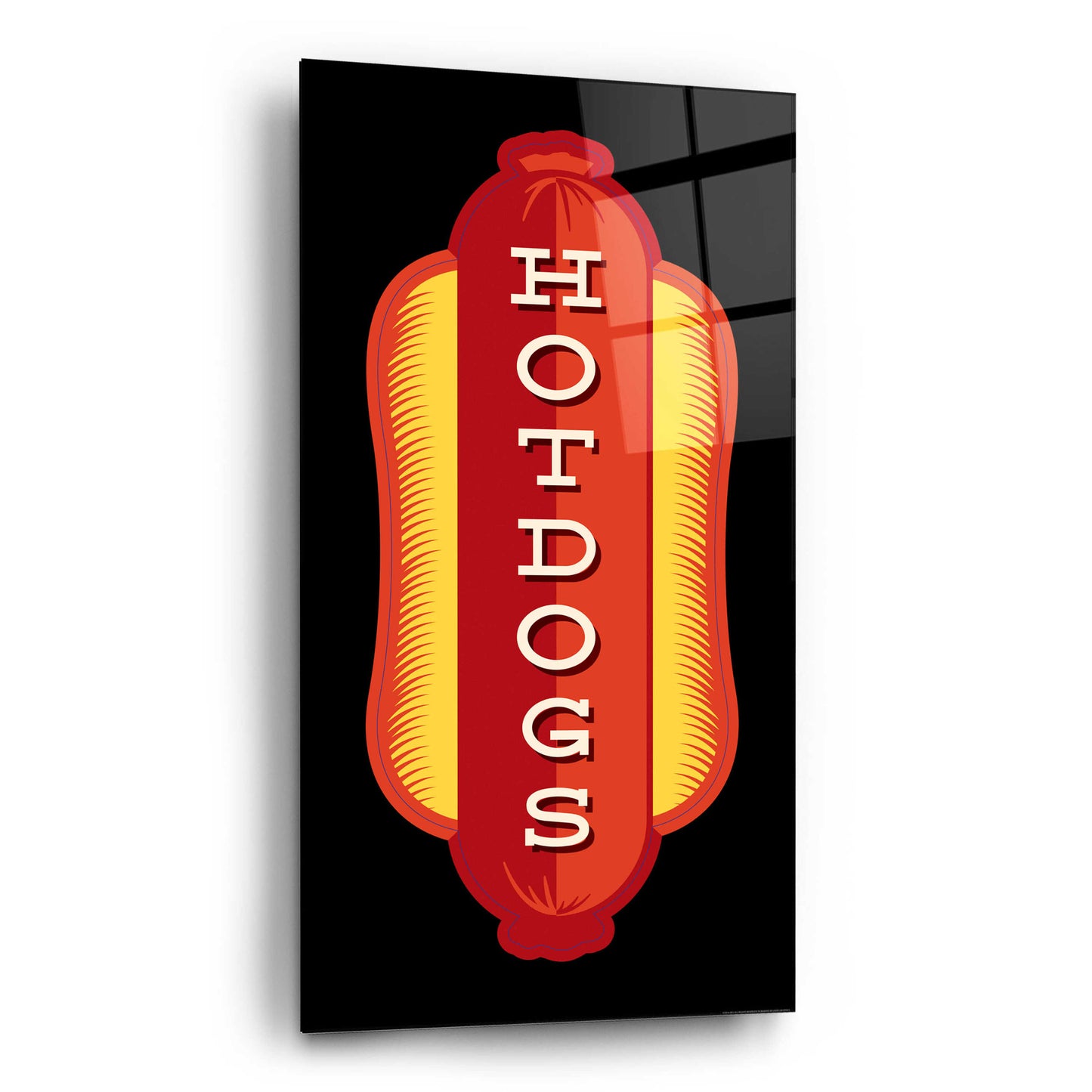 Epic Art 'Hotdogs In Black' by JJ Brando, Acrylic Glass Wall Art,12x24