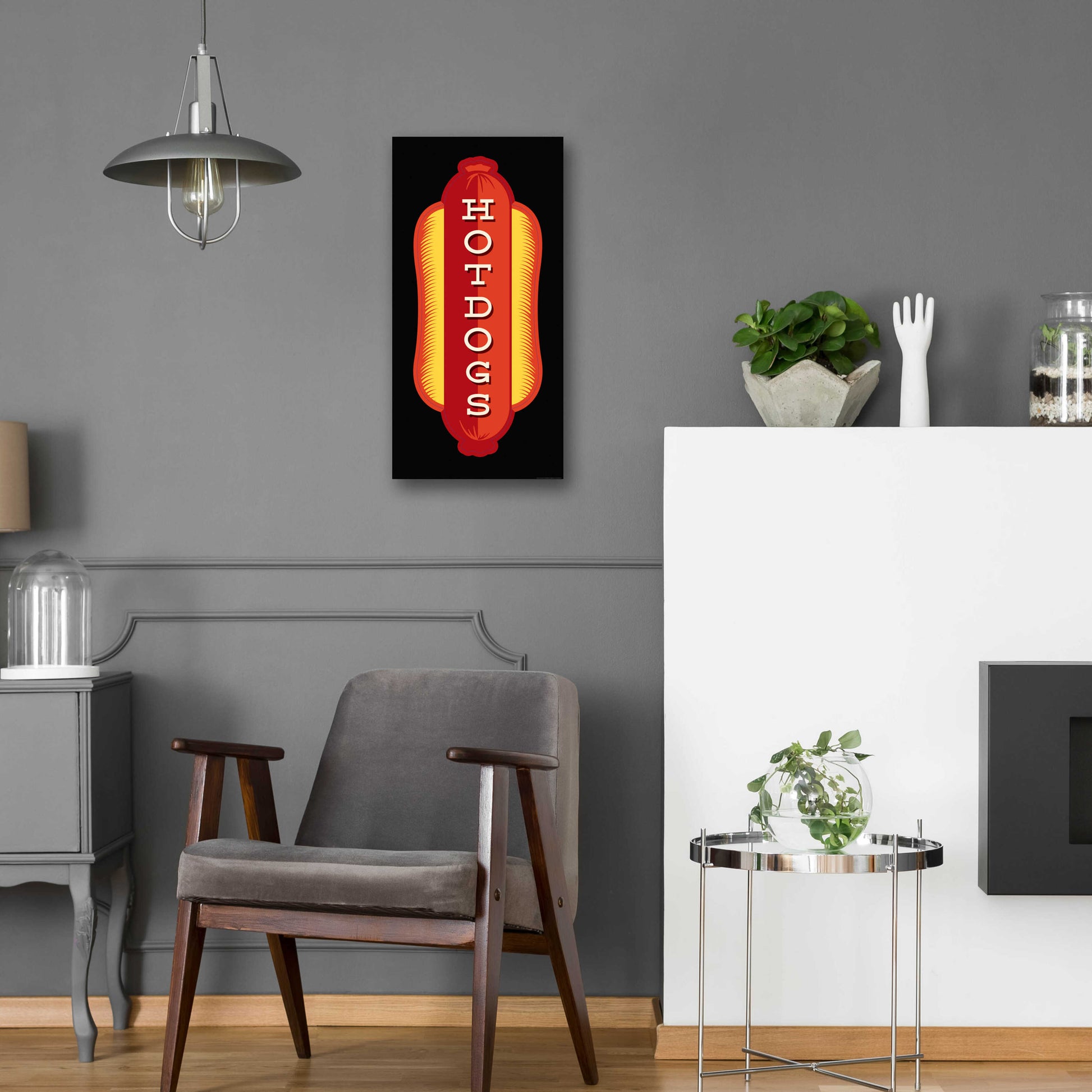 Epic Art 'Hotdogs In Black' by JJ Brando, Acrylic Glass Wall Art,12x24