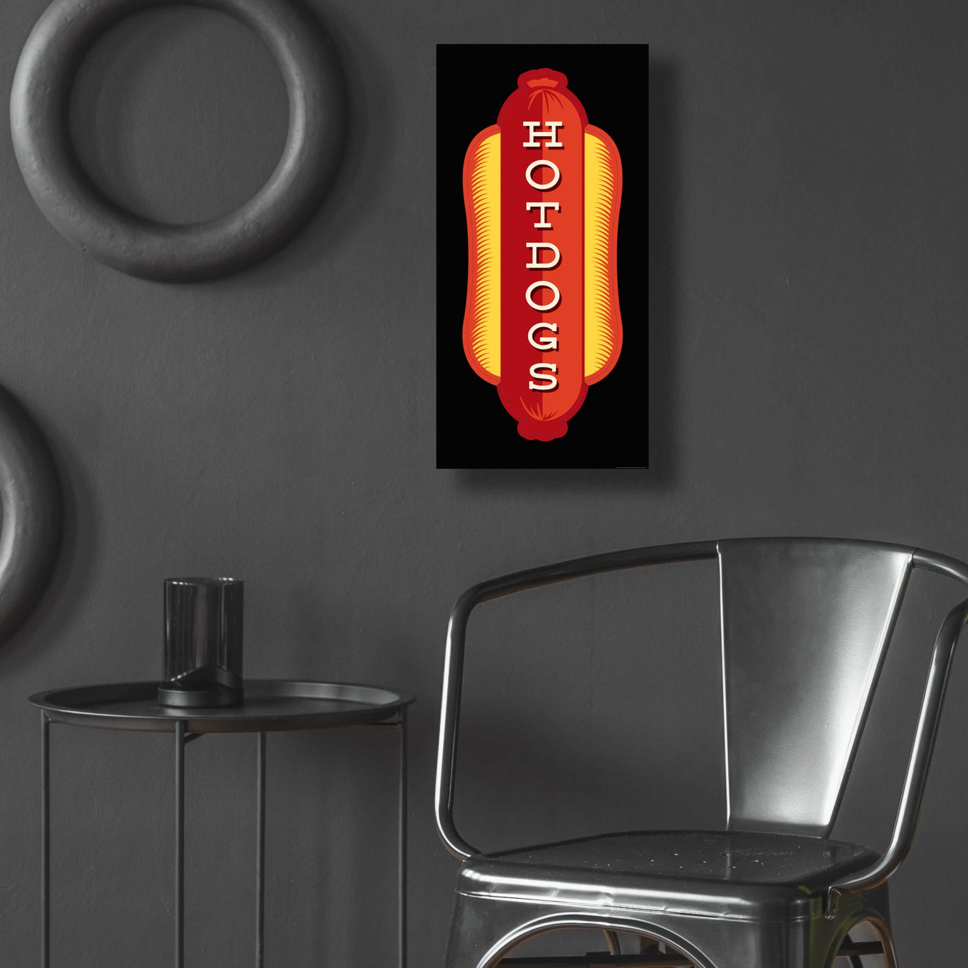 Epic Art 'Hotdogs In Black' by JJ Brando, Acrylic Glass Wall Art,12x24