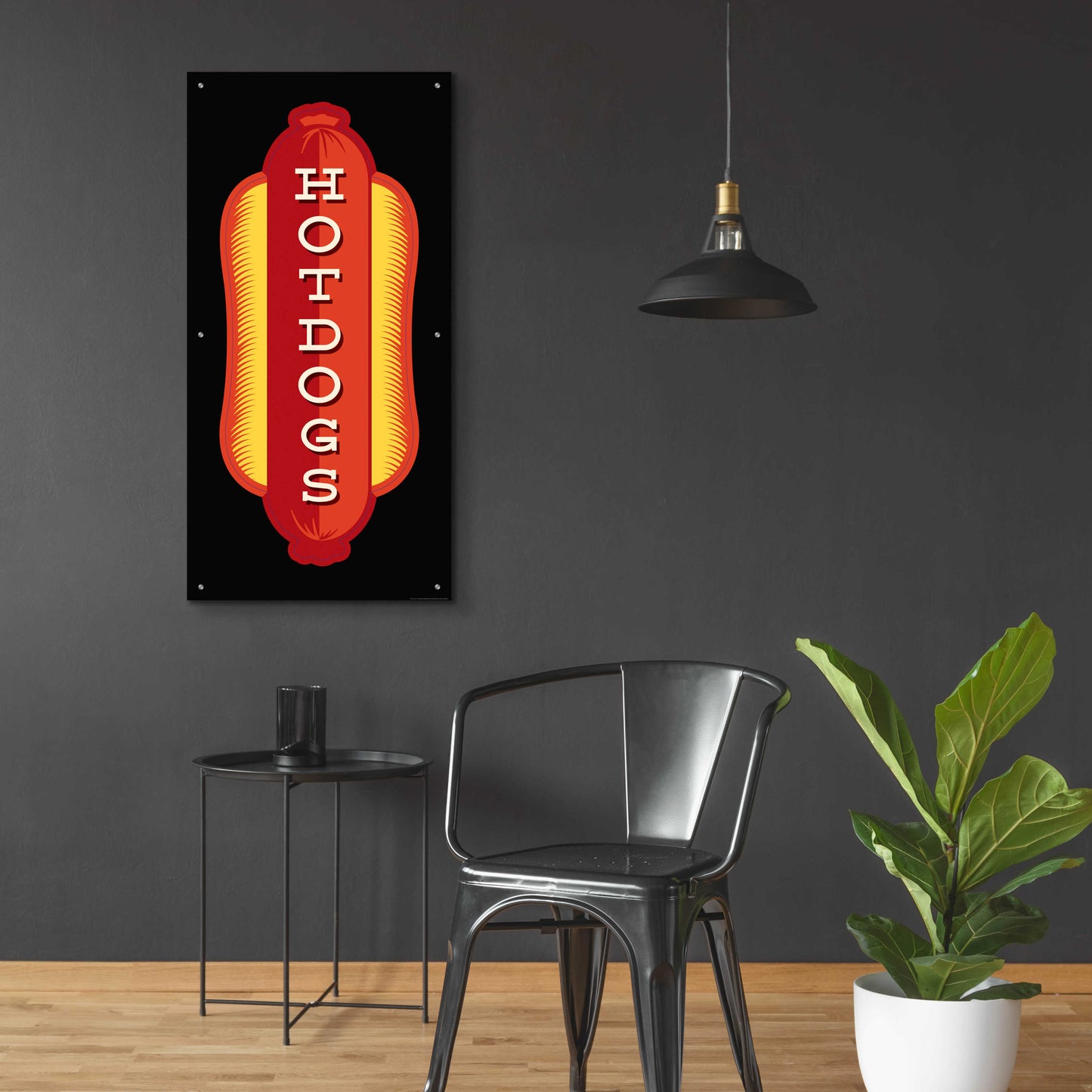 Epic Art 'Hotdogs In Black' by JJ Brando, Acrylic Glass Wall Art,24x48