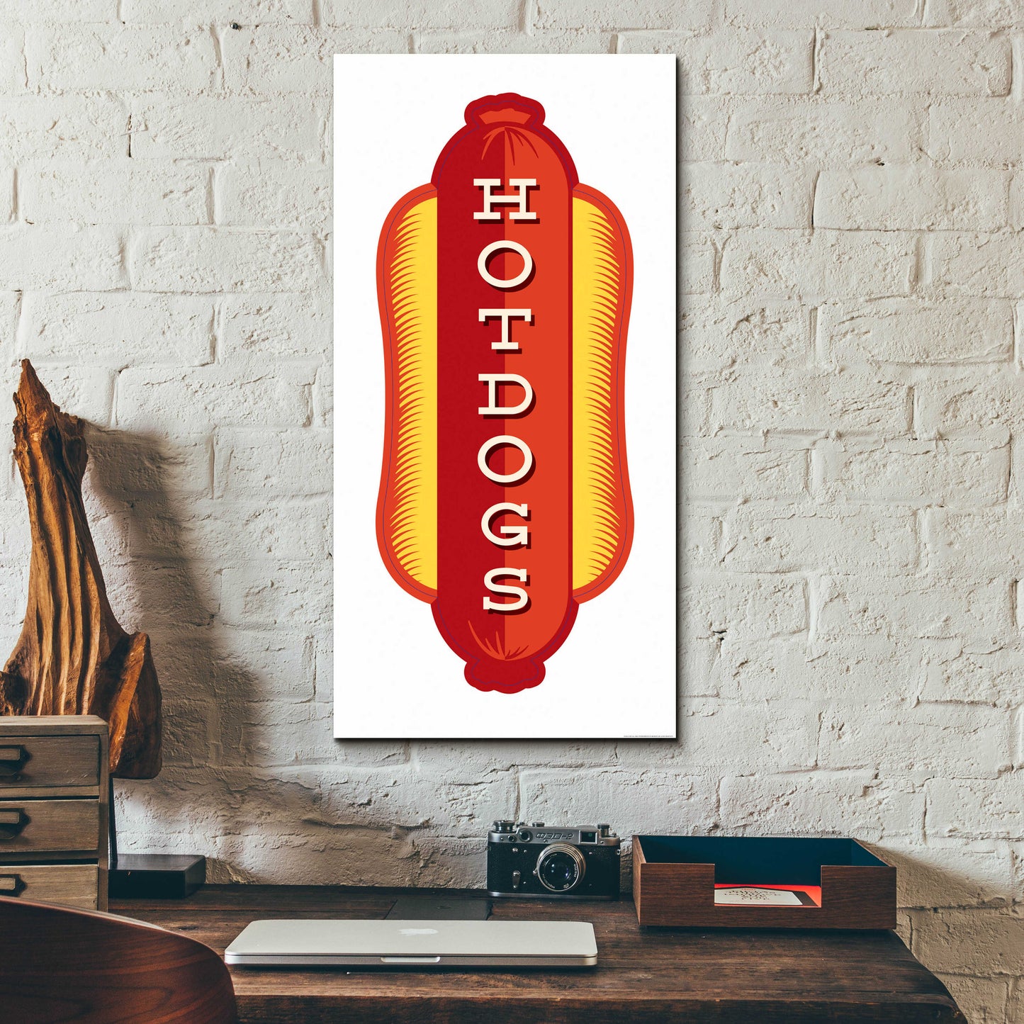 Epic Art 'Hotdogs In White 2' by JJ Brando, Acrylic Glass Wall Art,12x24