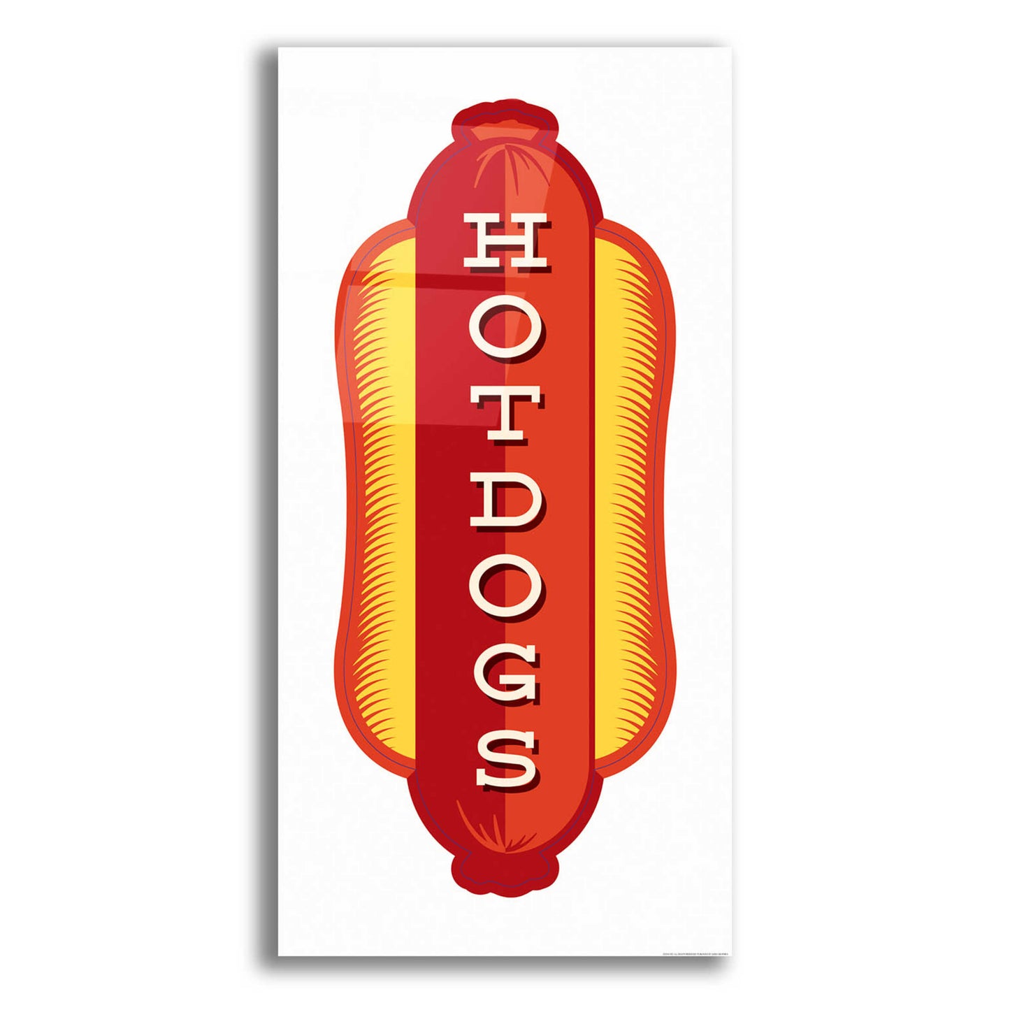 Epic Art 'Hotdogs In White 2' by JJ Brando, Acrylic Glass Wall Art,12x24