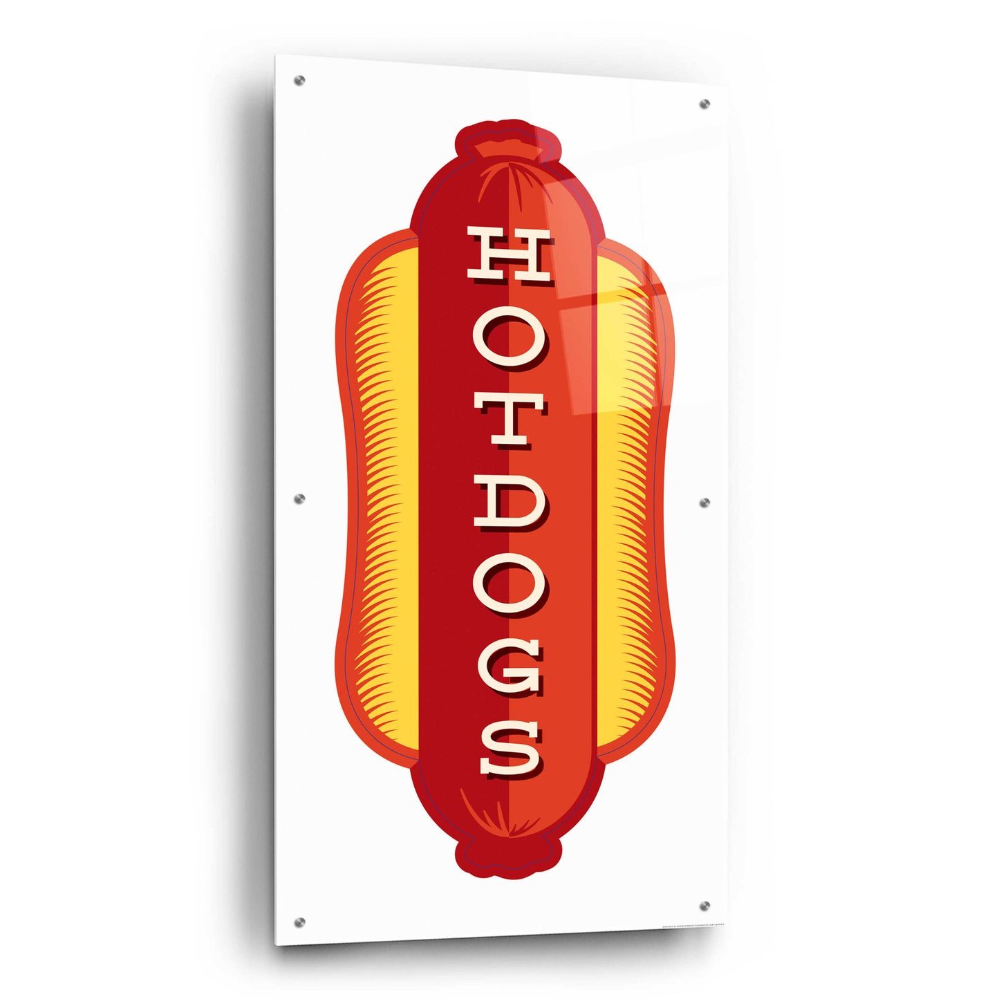 Epic Art 'Hotdogs In White 2' by JJ Brando, Acrylic Glass Wall Art,24x48