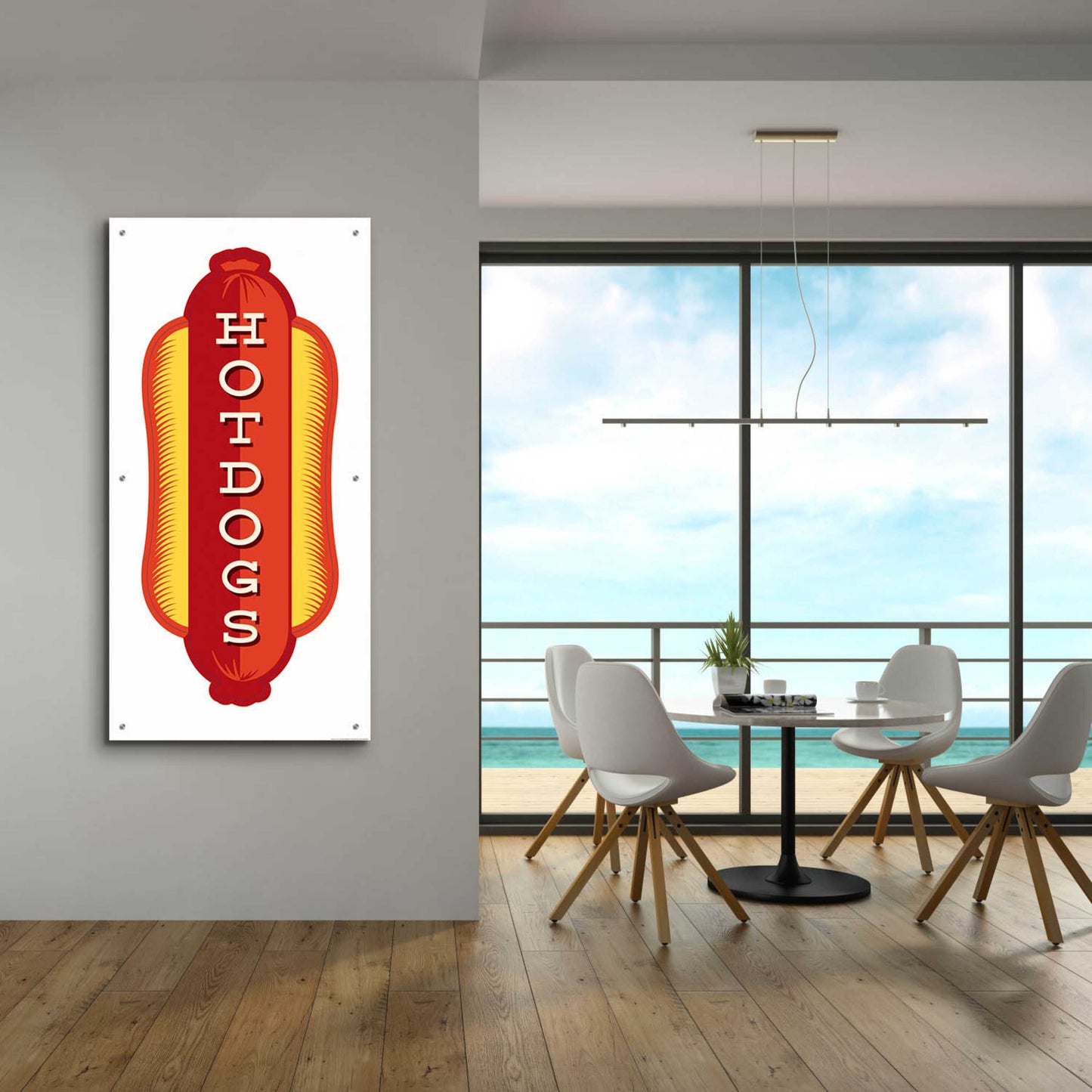 Epic Art 'Hotdogs In White 2' by JJ Brando, Acrylic Glass Wall Art,24x48