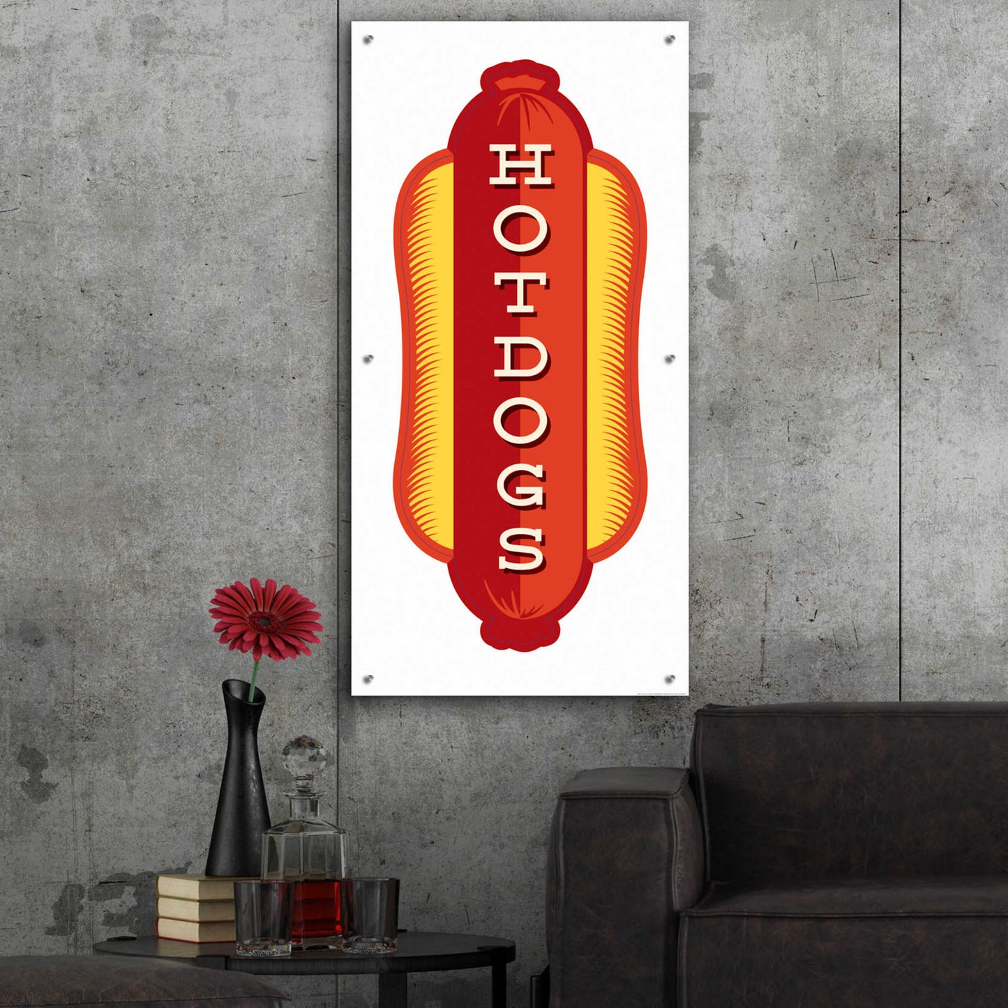 Epic Art 'Hotdogs In White 2' by JJ Brando, Acrylic Glass Wall Art,24x48