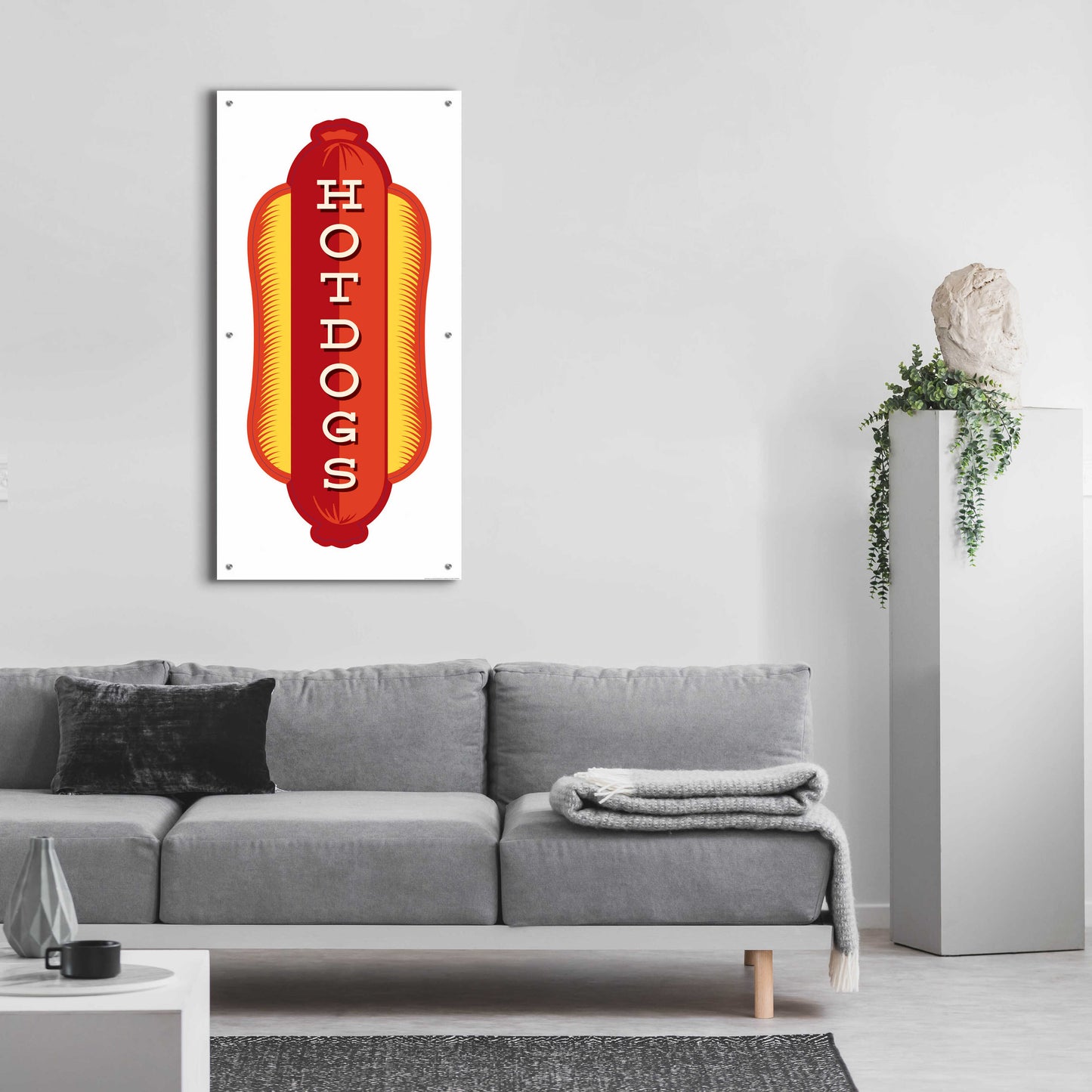 Epic Art 'Hotdogs In White 2' by JJ Brando, Acrylic Glass Wall Art,24x48