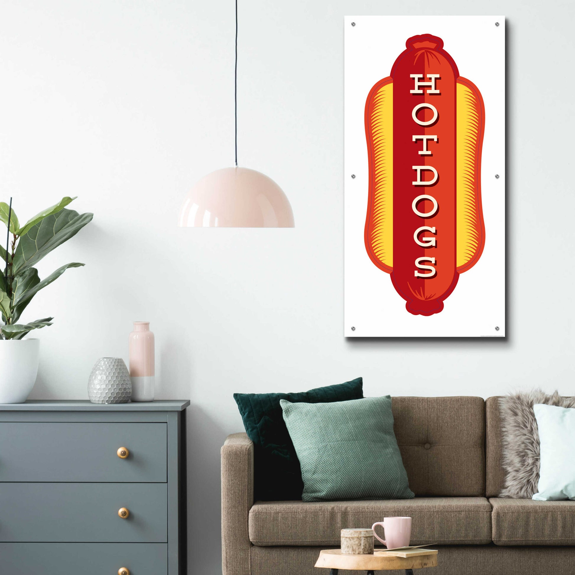 Epic Art 'Hotdogs In White 2' by JJ Brando, Acrylic Glass Wall Art,24x48