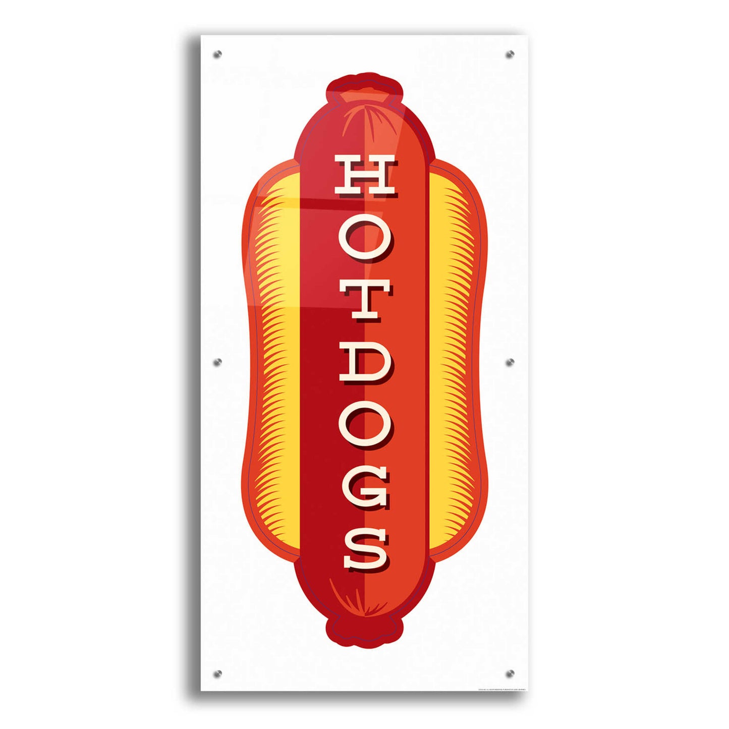 Epic Art 'Hotdogs In White 2' by JJ Brando, Acrylic Glass Wall Art,24x48