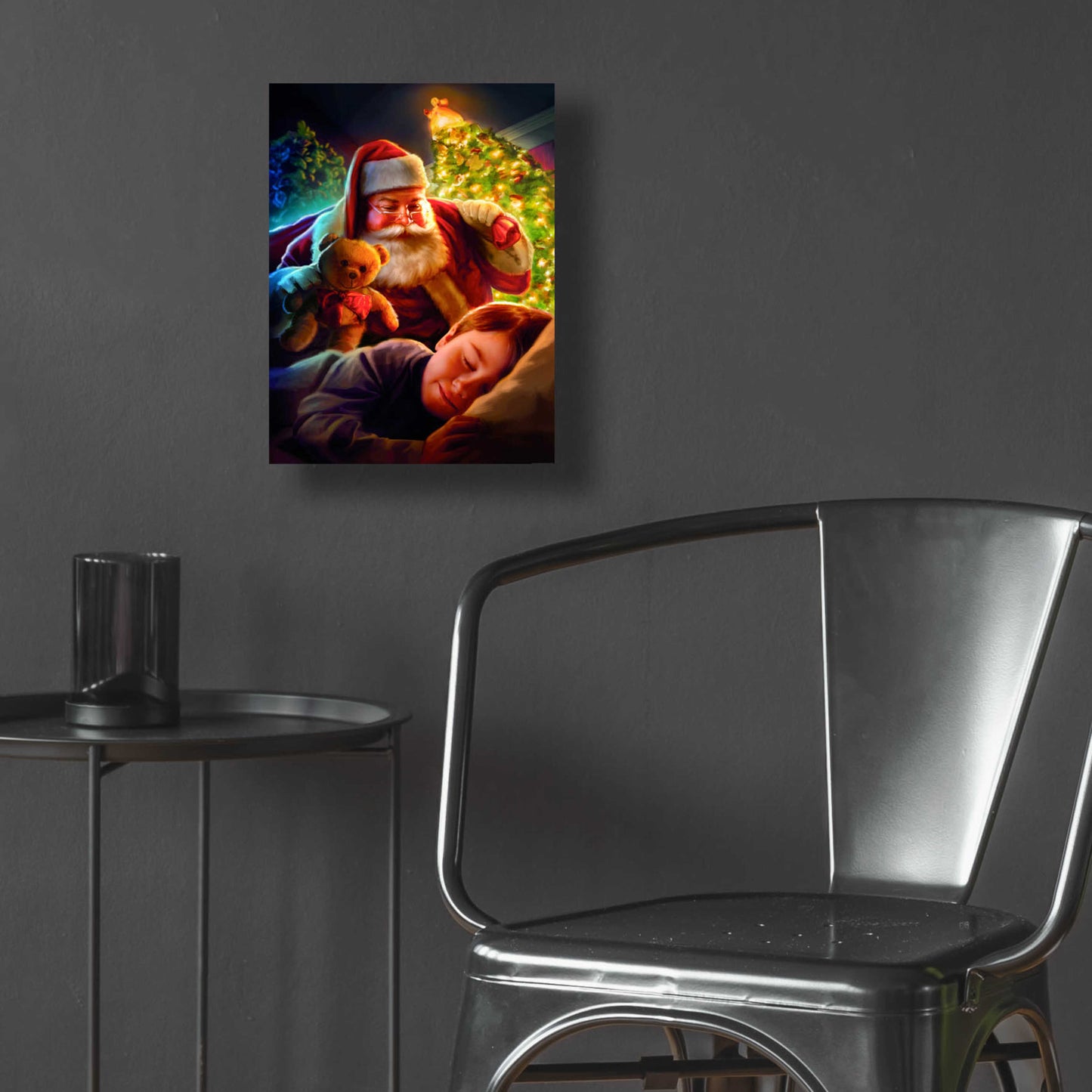 Epic Art 'Santa Teddy Bear' by JJ Brando, Acrylic Glass Wall Art,12x16