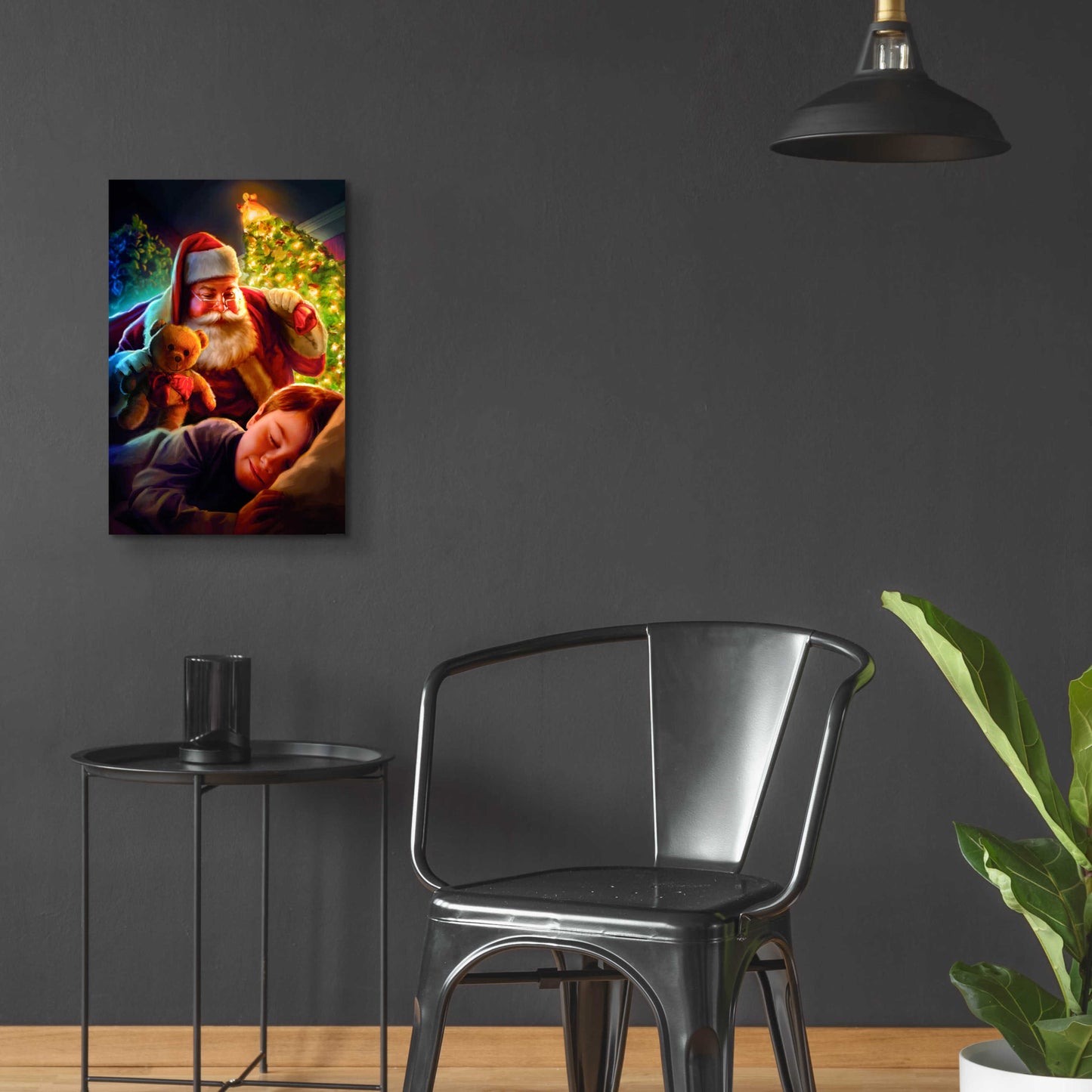 Epic Art 'Santa Teddy Bear' by JJ Brando, Acrylic Glass Wall Art,16x24